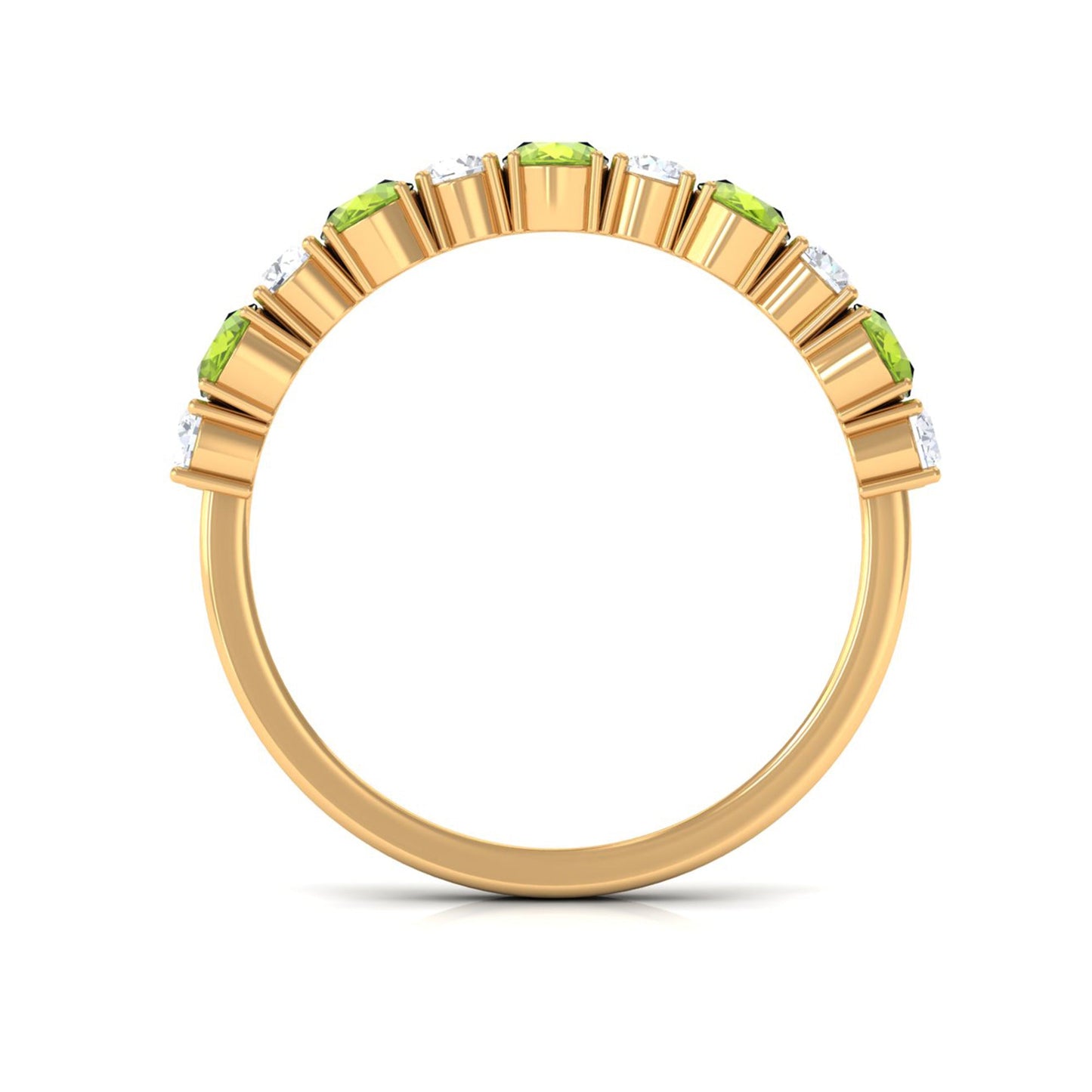 1.50 CT Alternate Peridot and Diamond Half Eternity Ring