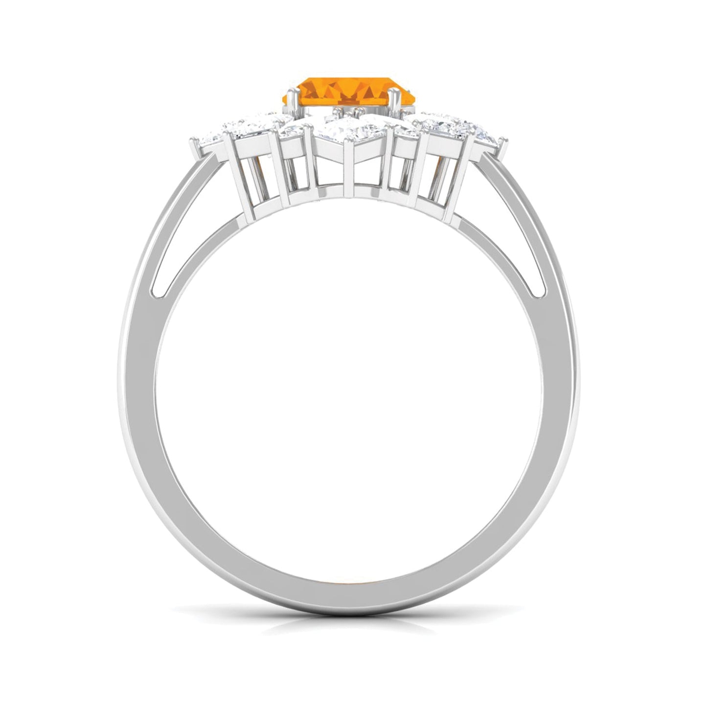 2.25 CT Oval Fire Opal Cocktail Engagement Ring with Moissanite