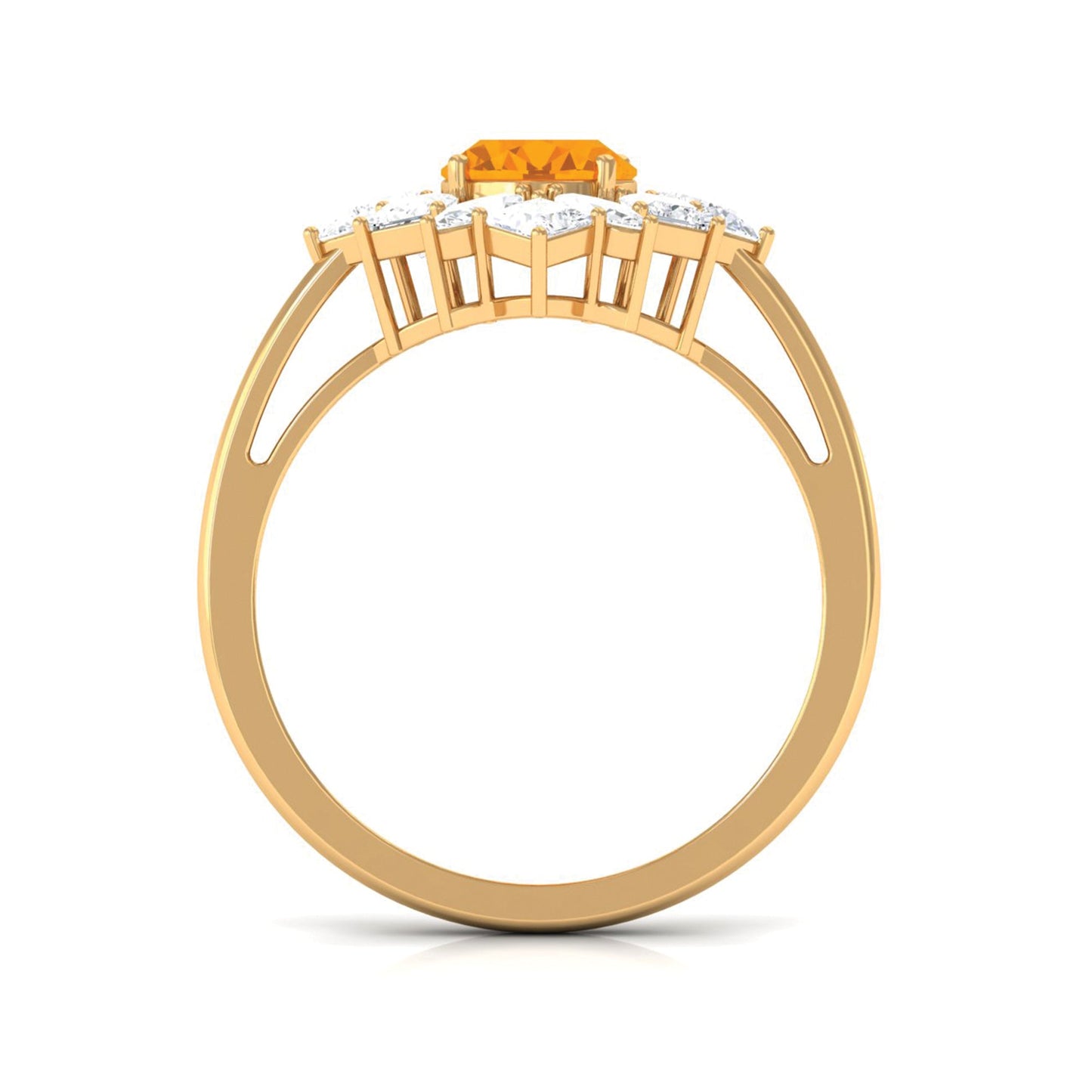 2.25 CT Oval Fire Opal Cocktail Engagement Ring with Moissanite