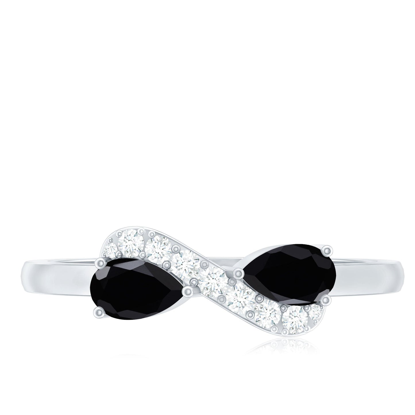 Black Onyx and Diamond Infinity Promise Ring