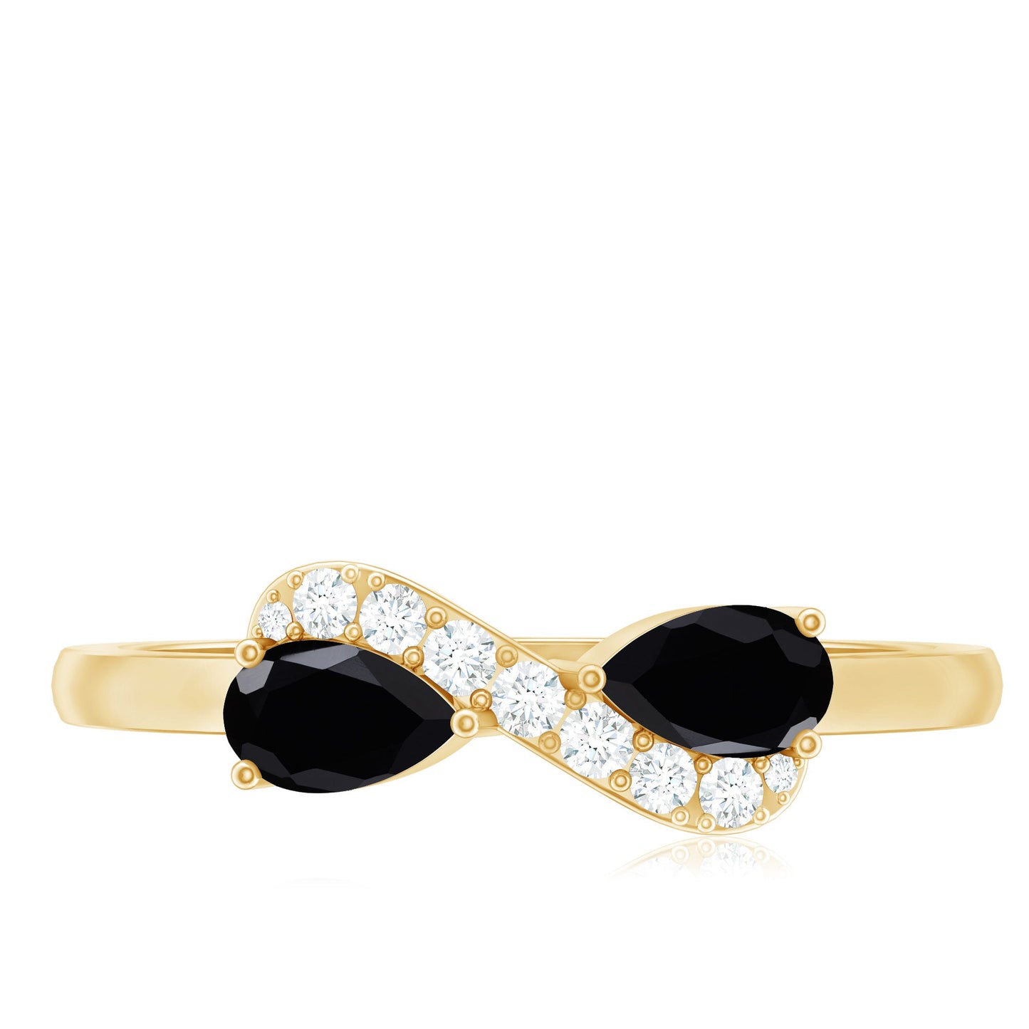 Black Onyx and Diamond Infinity Promise Ring