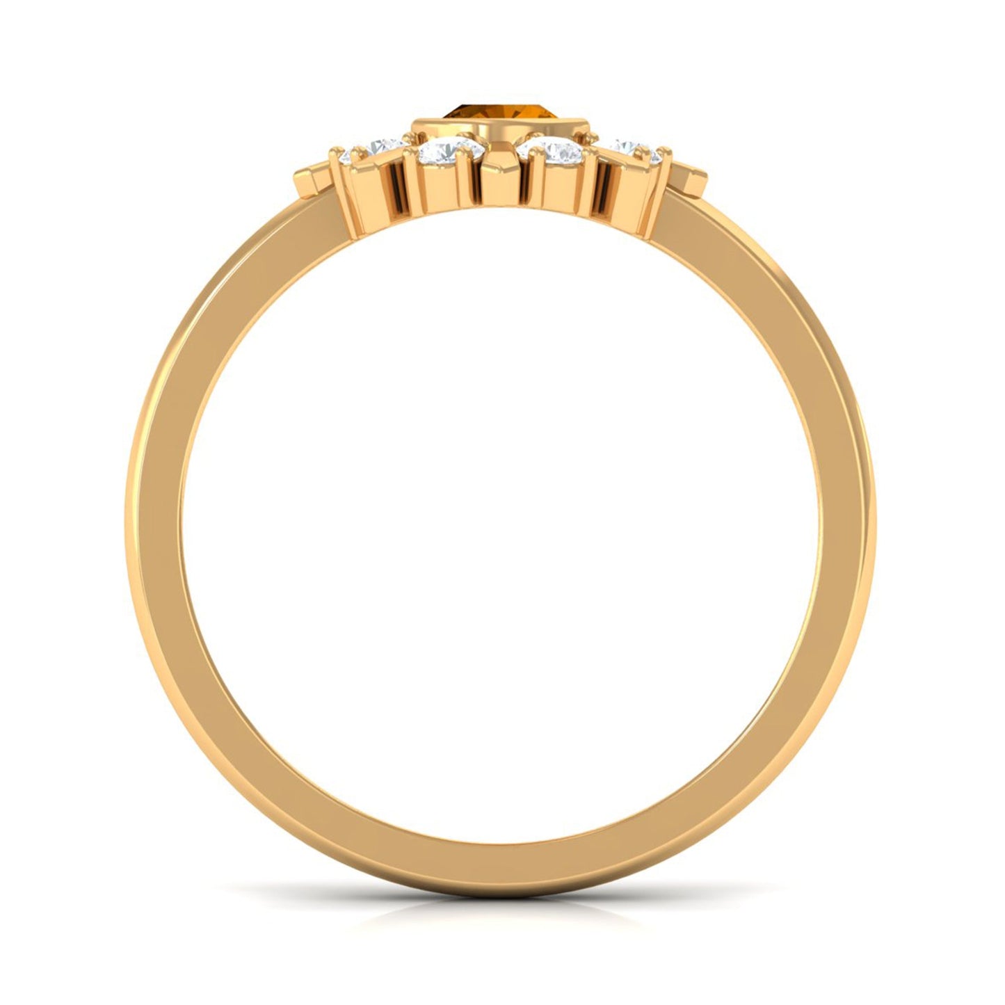 0.50 CT Citrine Statement Ring with Diamond Stones