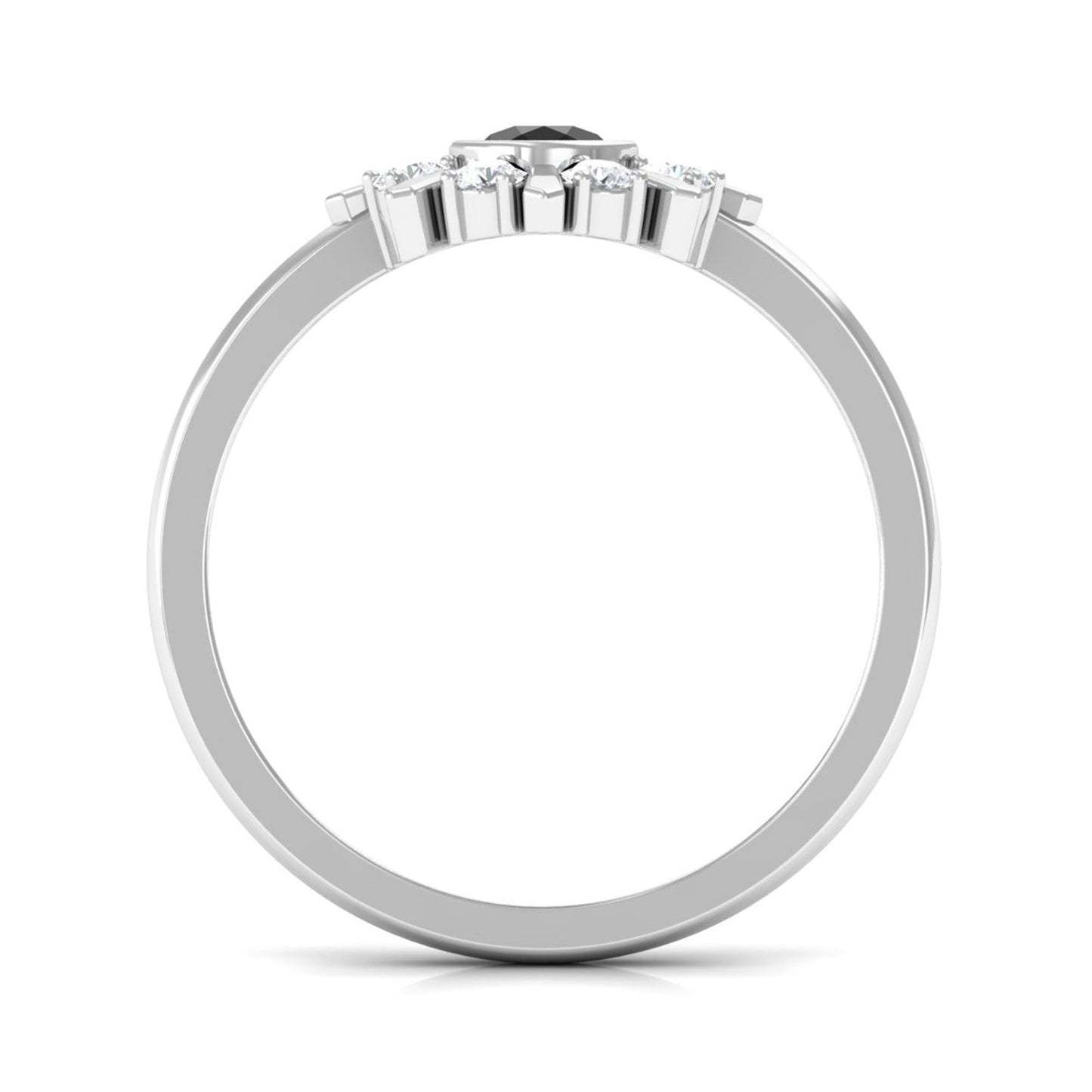 3/4 CT Black Spinel and Diamond Statement Ring