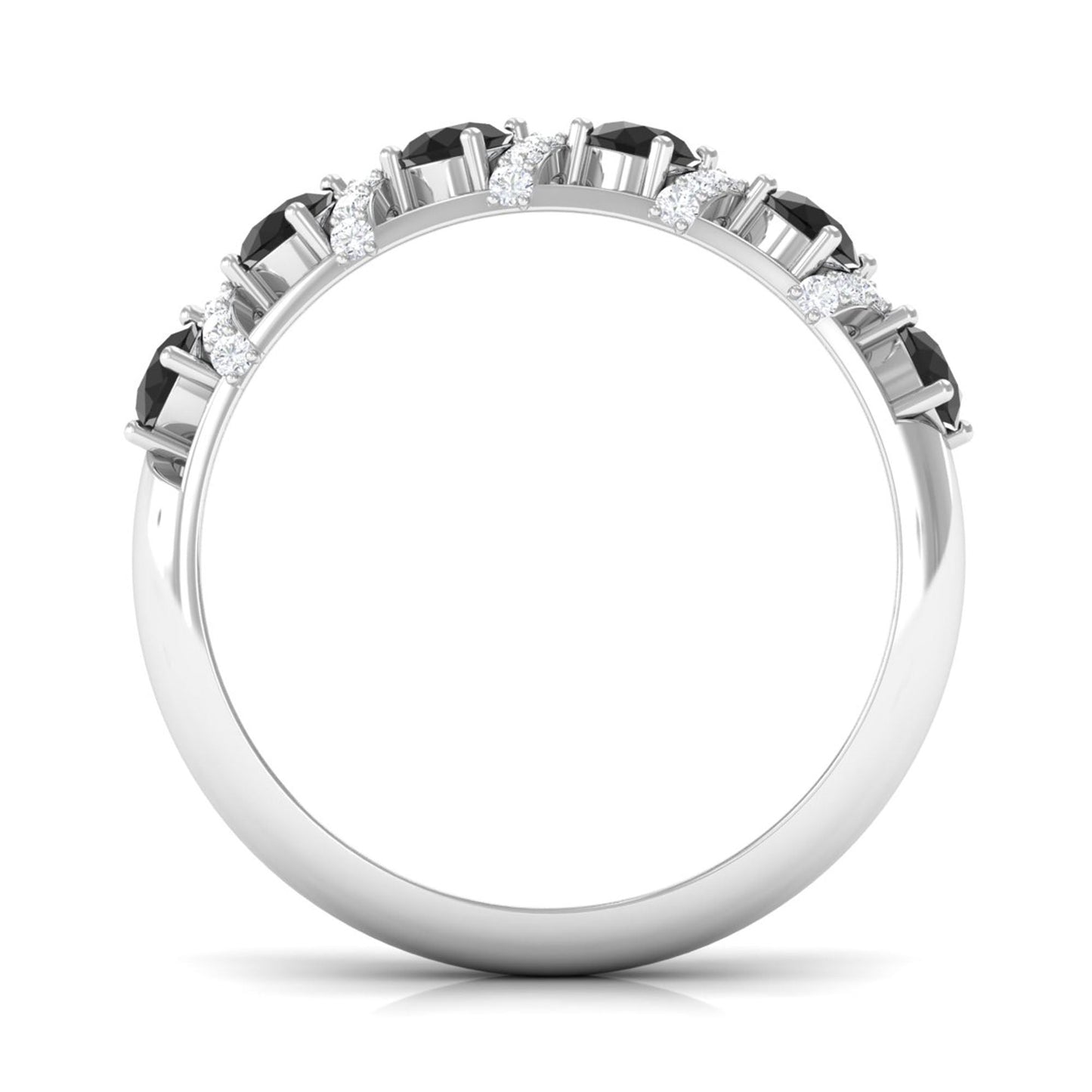 Black Spinel Designer Anniversary Band with Diamond
