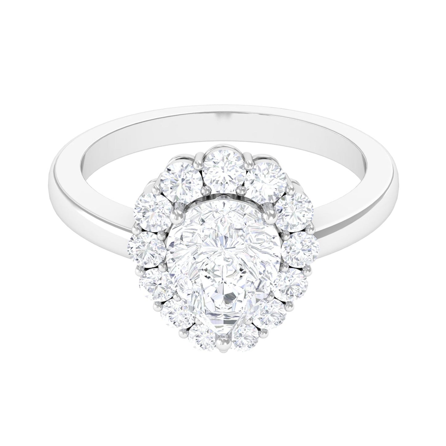 Zircon Teardrop Vintage Inspired Engagement Ring