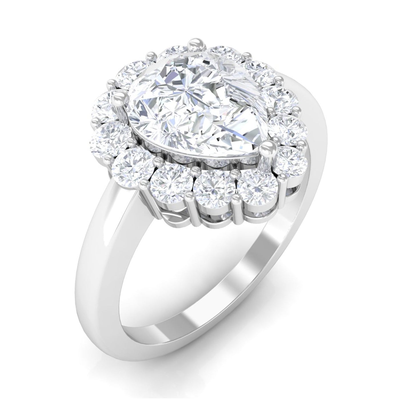 Zircon Teardrop Vintage Inspired Engagement Ring