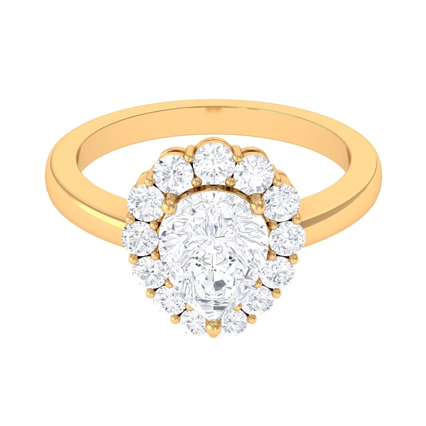 Zircon Teardrop Vintage Inspired Engagement Ring