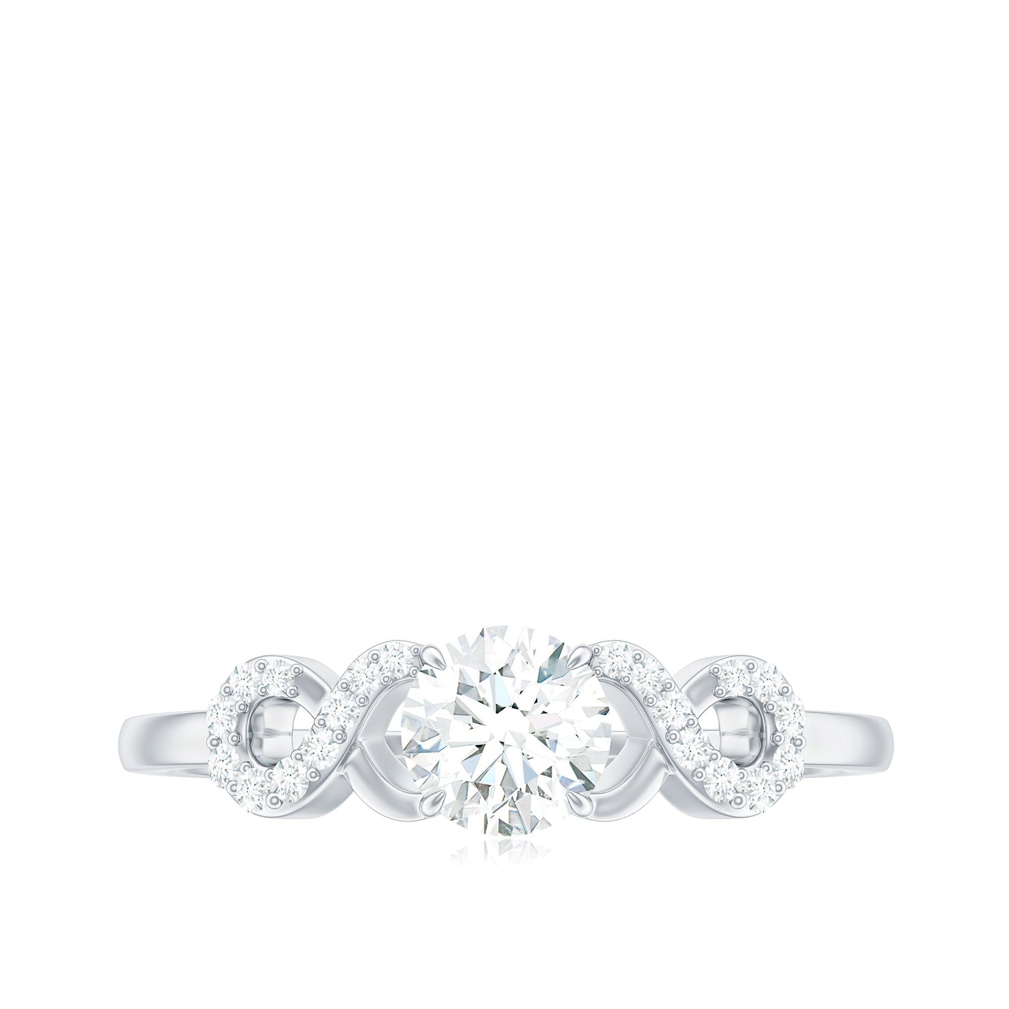Certified Round Moissanite Infinity Promise Ring for Her