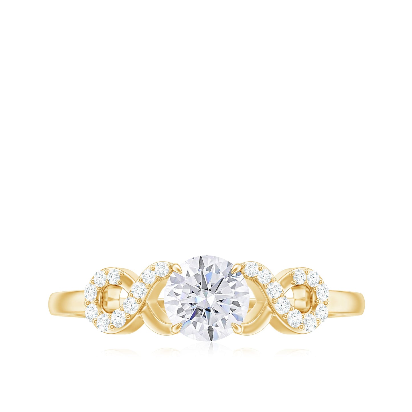 Zircon Infinity Engagement Ring in Claw Setting