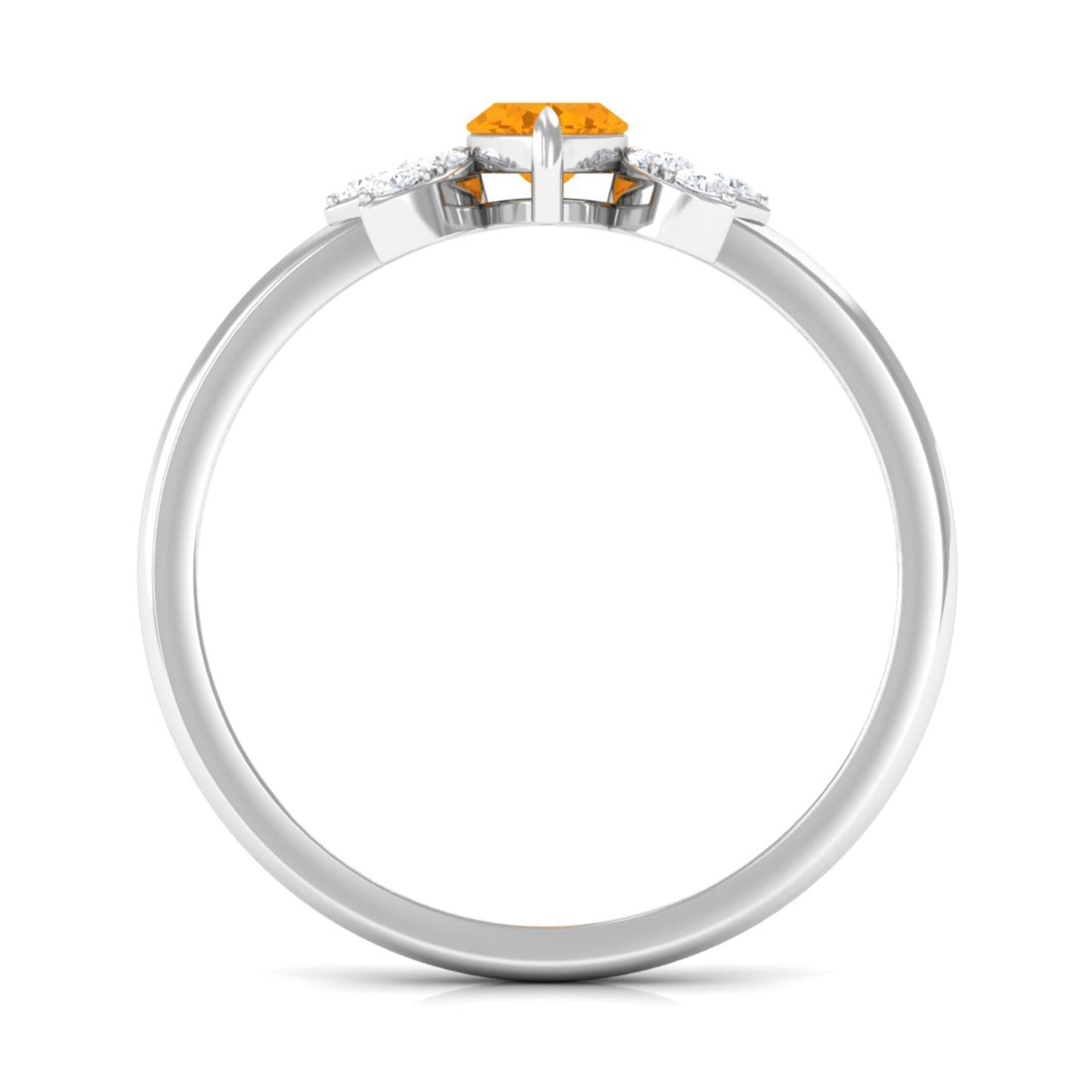 3/4 Ct Marquise Fire Opal and Diamond Engagement Ring