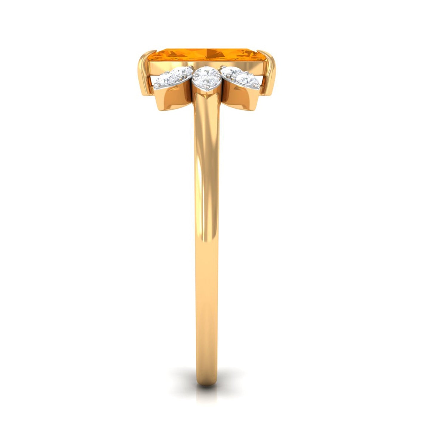 3/4 Ct Marquise Fire Opal and Diamond Engagement Ring