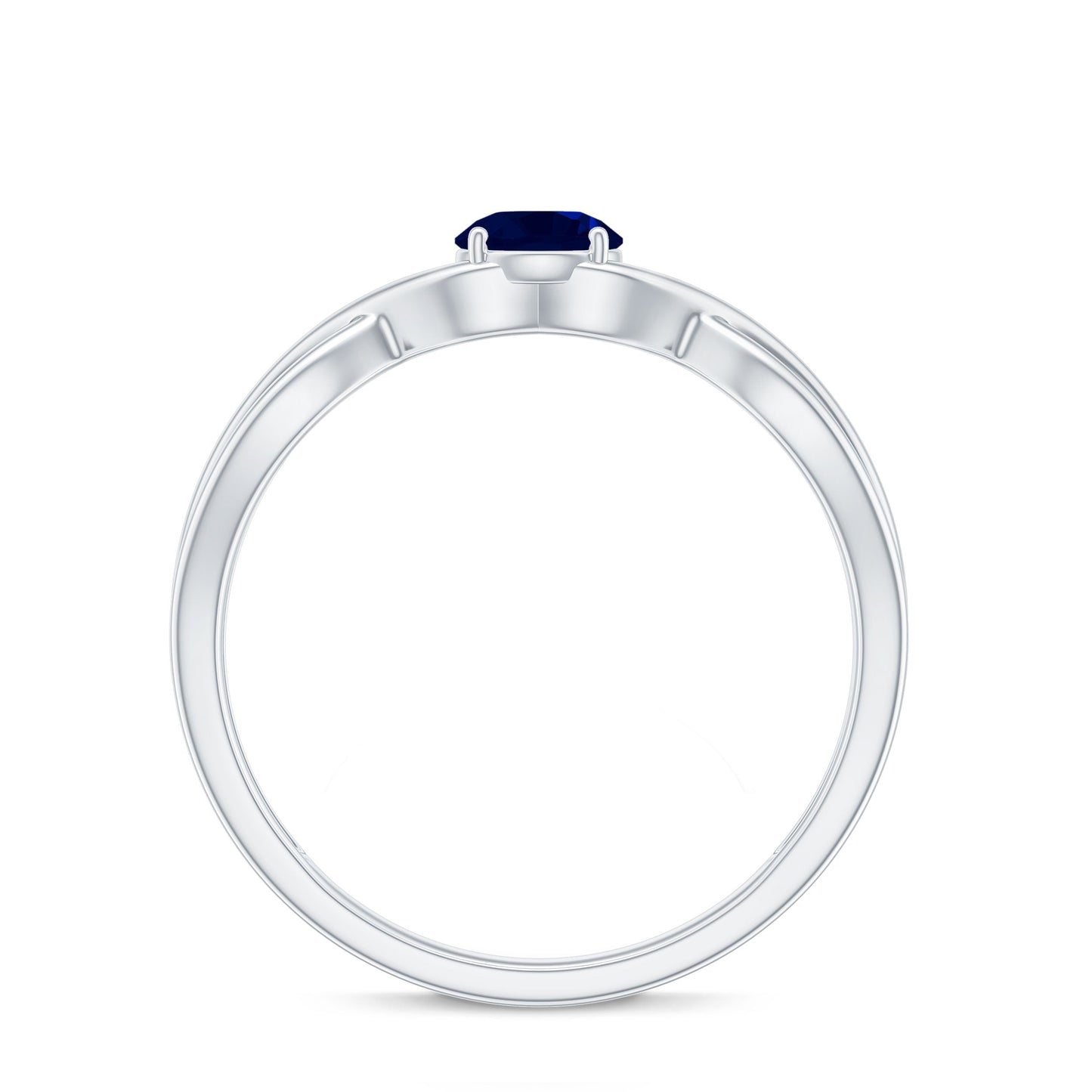 1 CT Simple Blue Sapphire Solitaire Infinity Ring