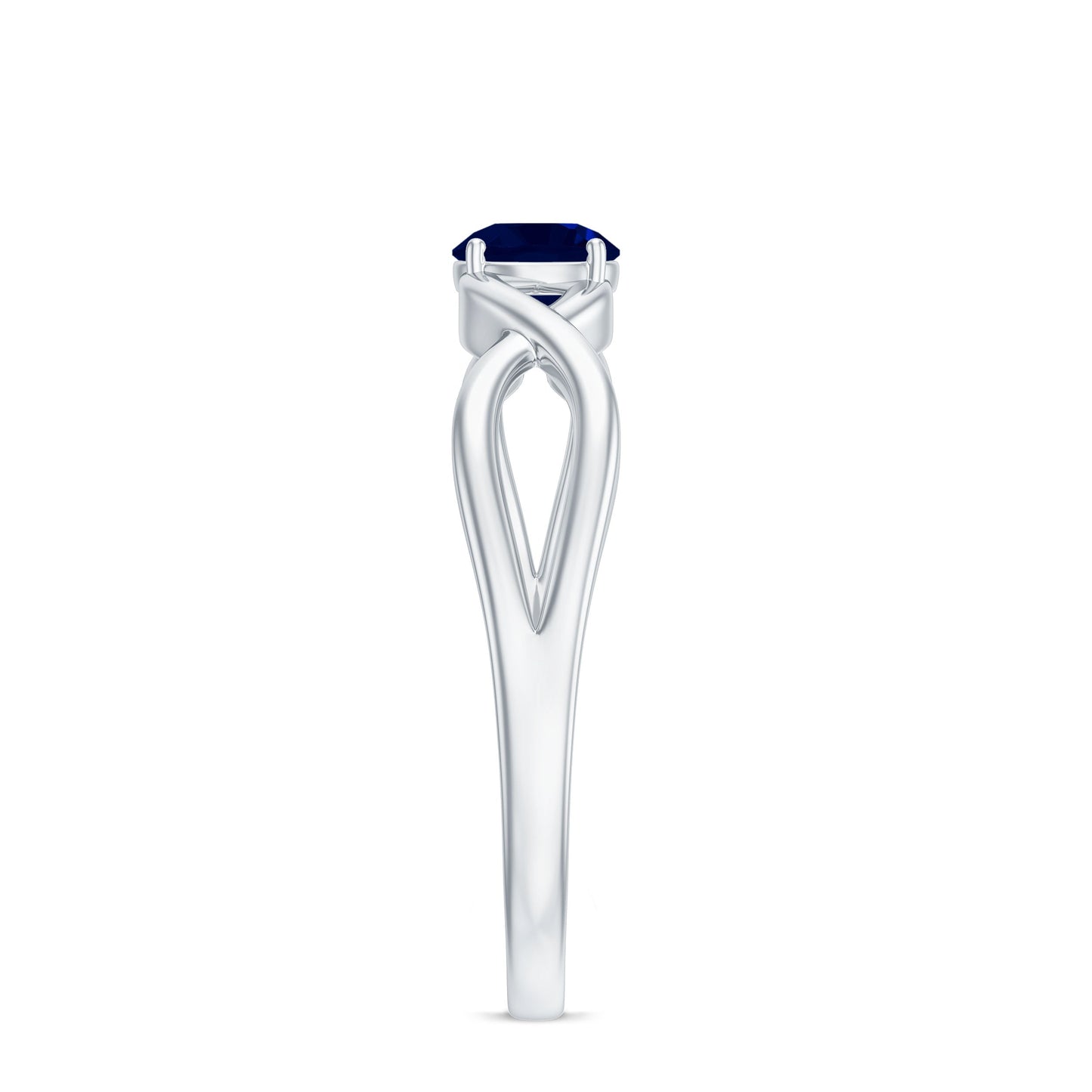 1 CT Simple Blue Sapphire Solitaire Infinity Ring