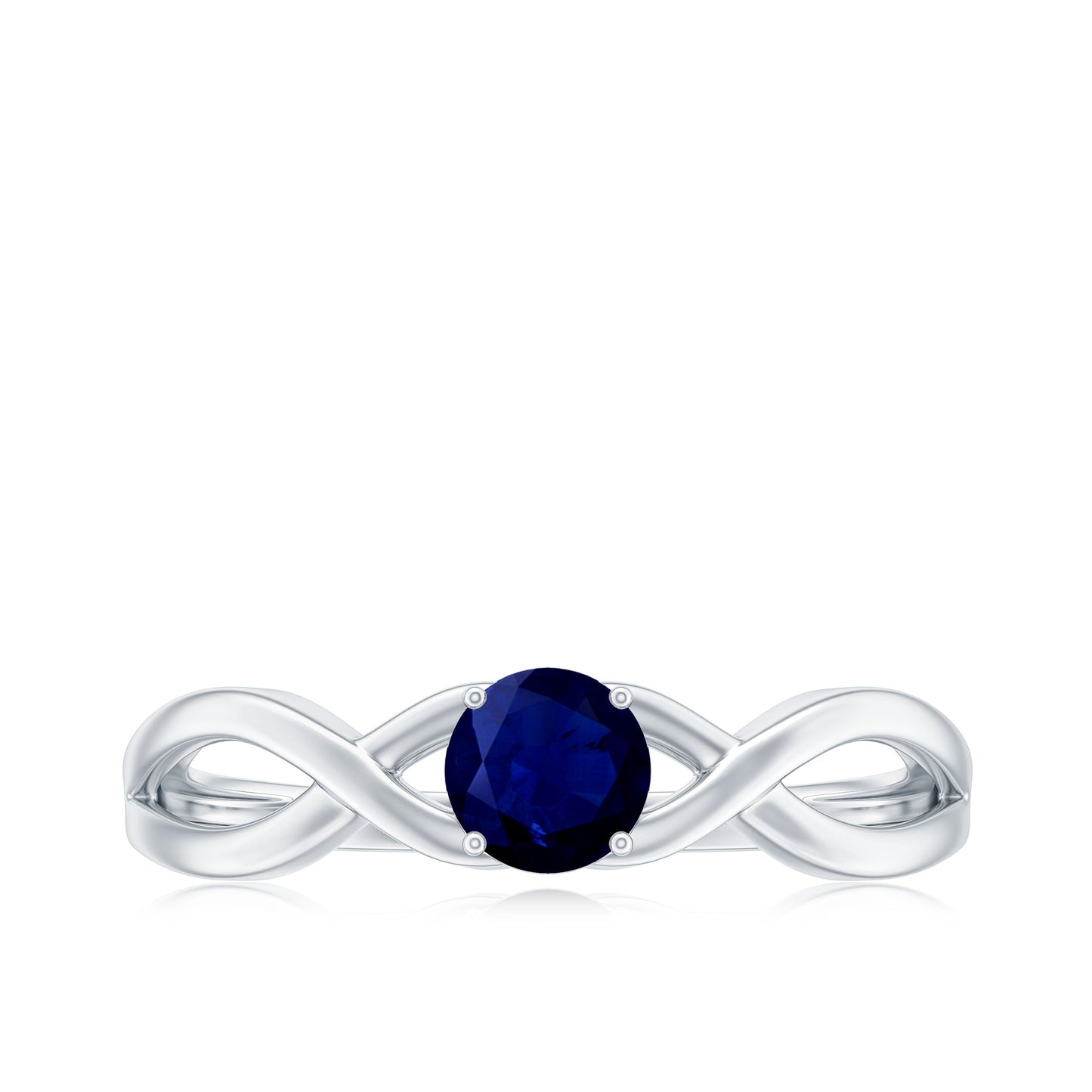 1 CT Simple Blue Sapphire Solitaire Infinity Ring