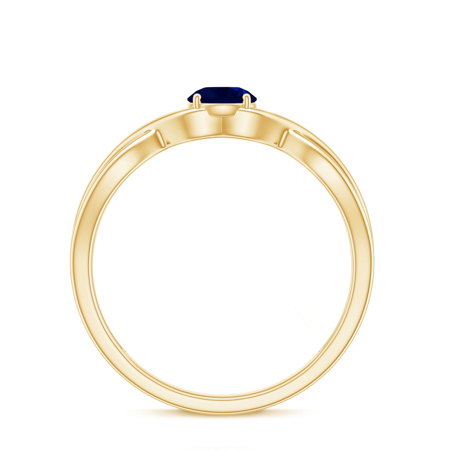 1 CT Simple Blue Sapphire Solitaire Infinity Ring