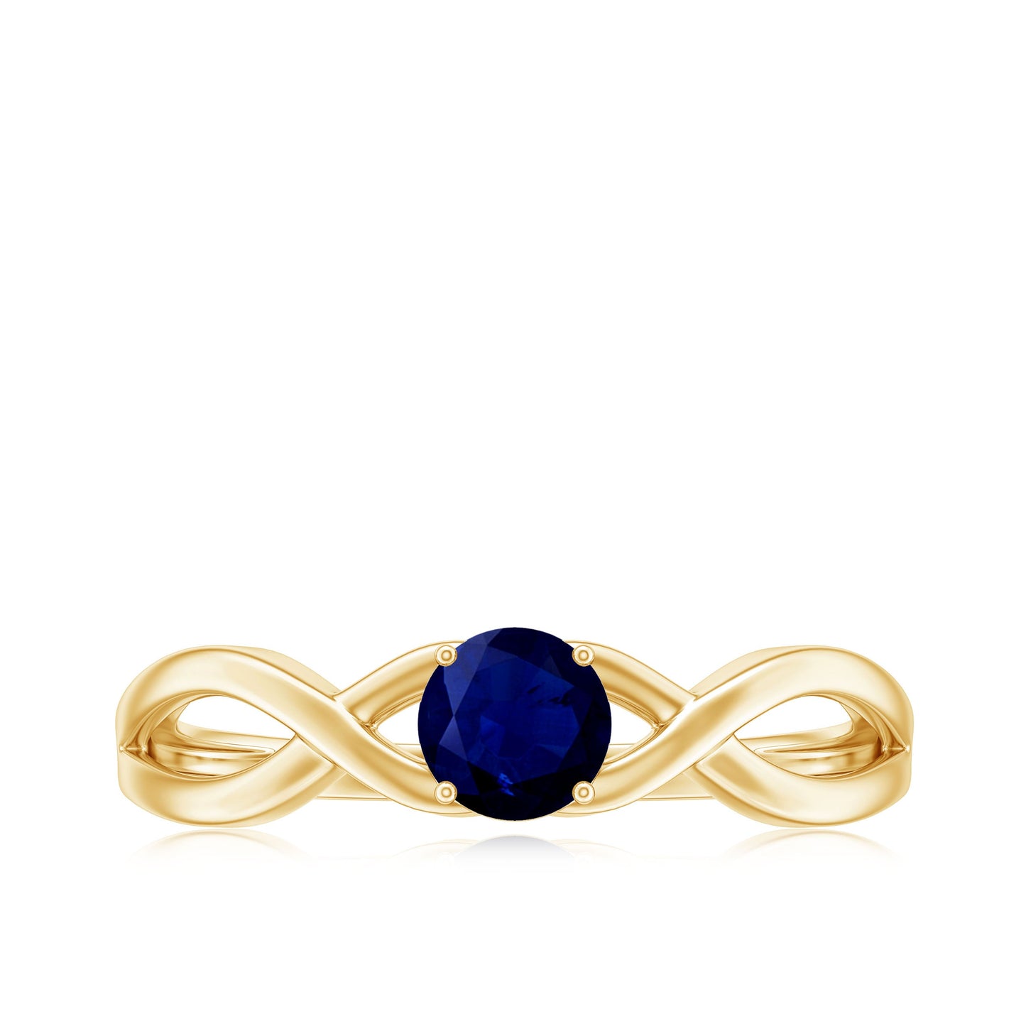 1 CT Simple Blue Sapphire Solitaire Infinity Ring