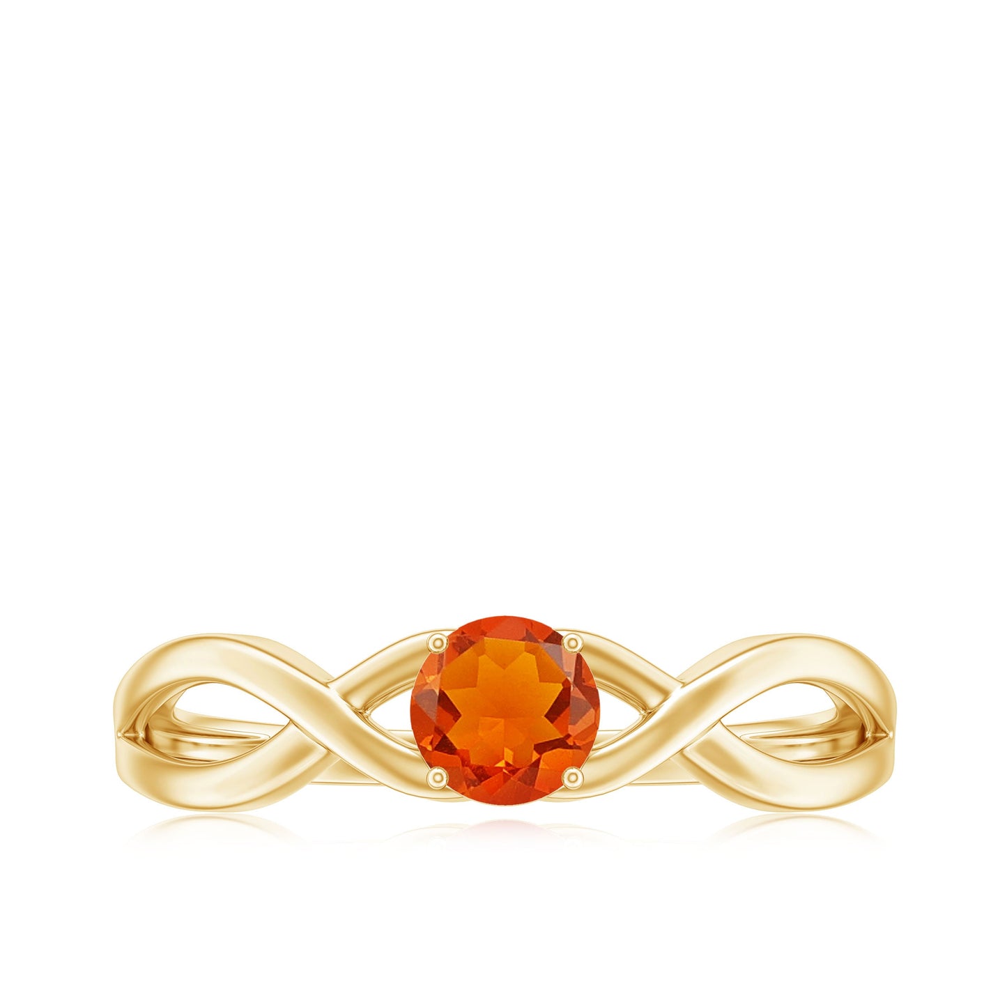 0.25 CT Solitaire Fire Opal Crossover Engagement Ring