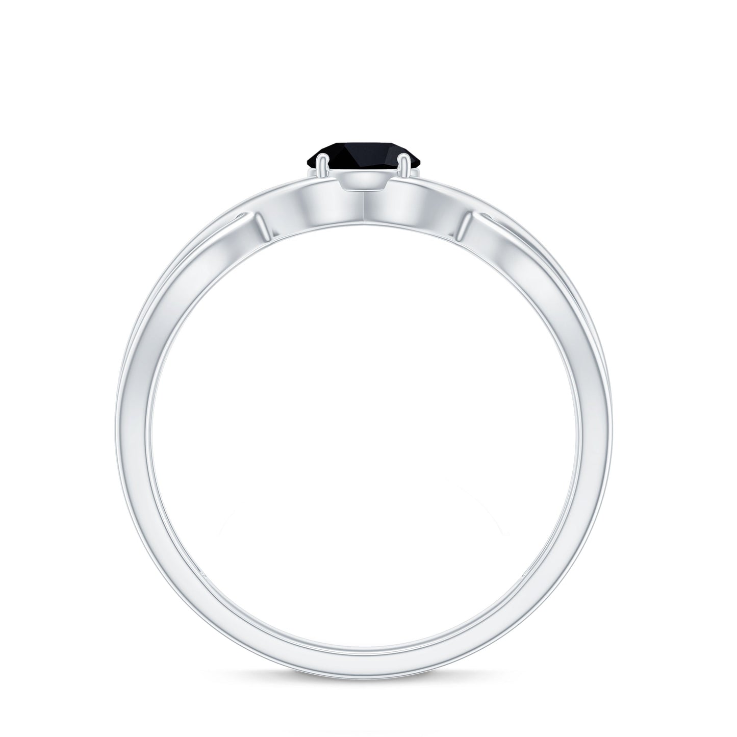 Solitaire Black Onyx Infinity Promise Ring for Women