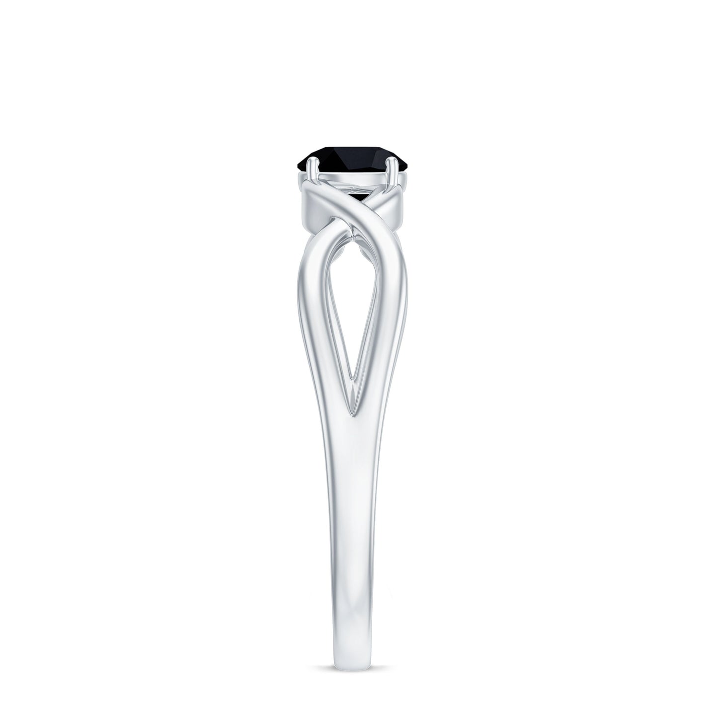 Solitaire Black Onyx Infinity Promise Ring for Women