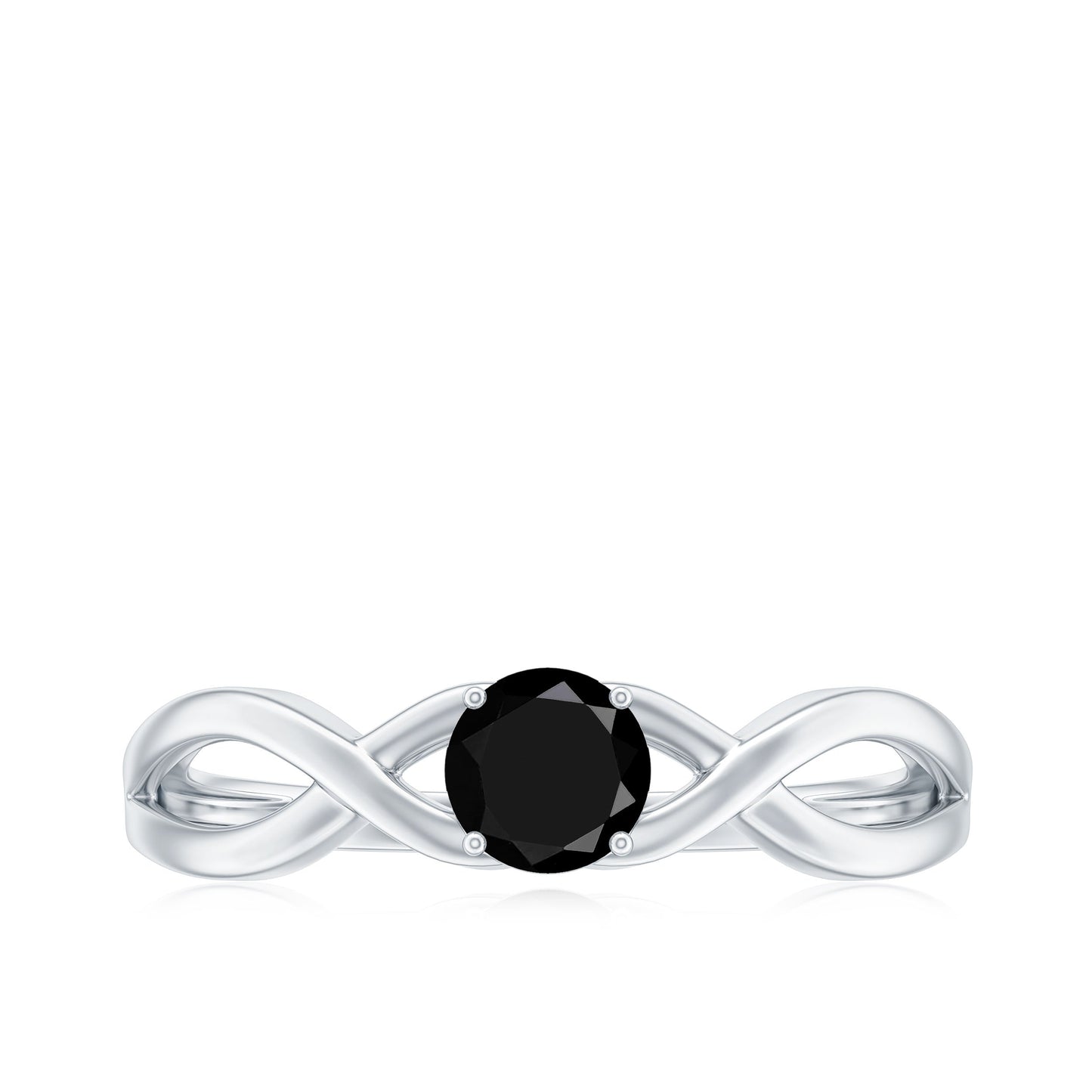 Solitaire Black Onyx Infinity Promise Ring for Women