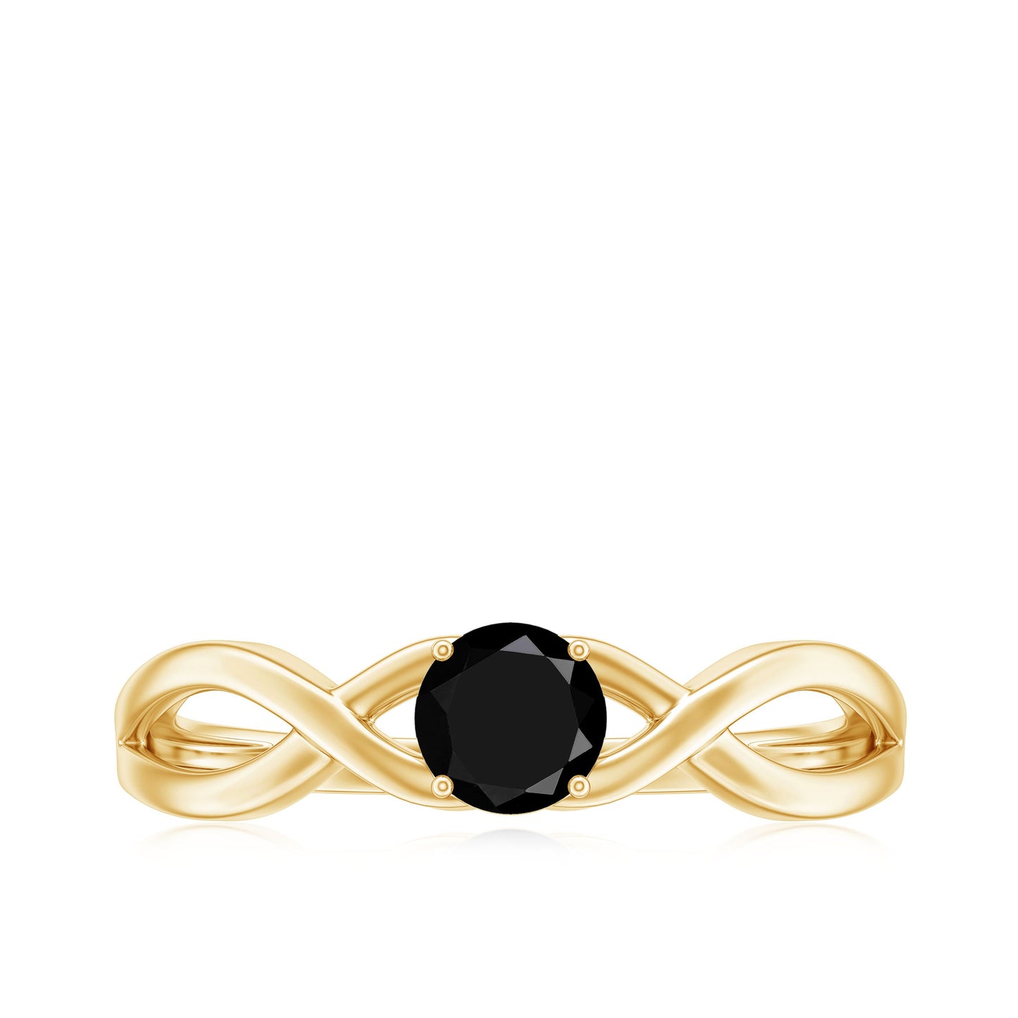 Solitaire Black Onyx Infinity Promise Ring for Women