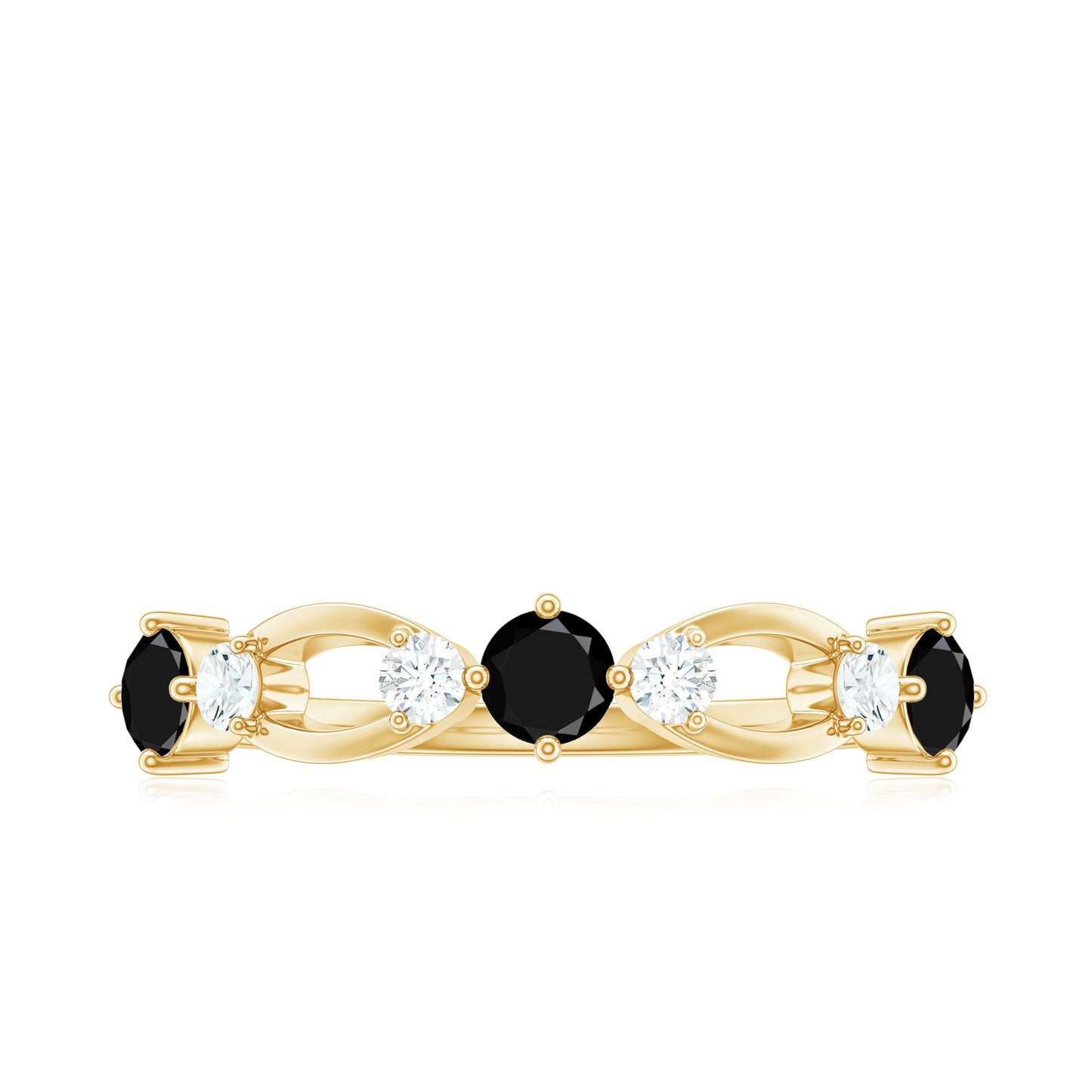 Certified Real Black Spinel Diamond Promise Ring for Her