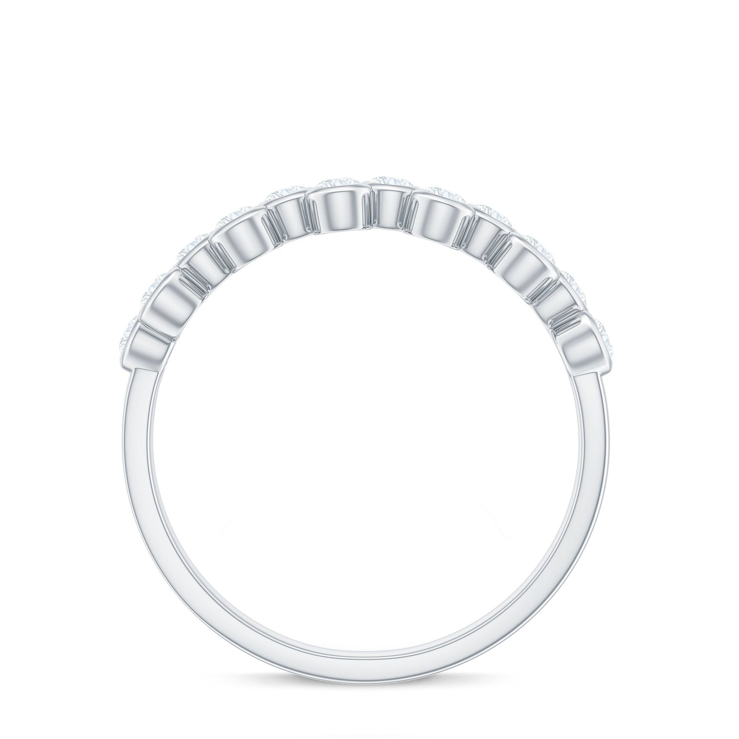 0.5 CT Zircon Simple Semi Eternity Ring in Bezel Setting