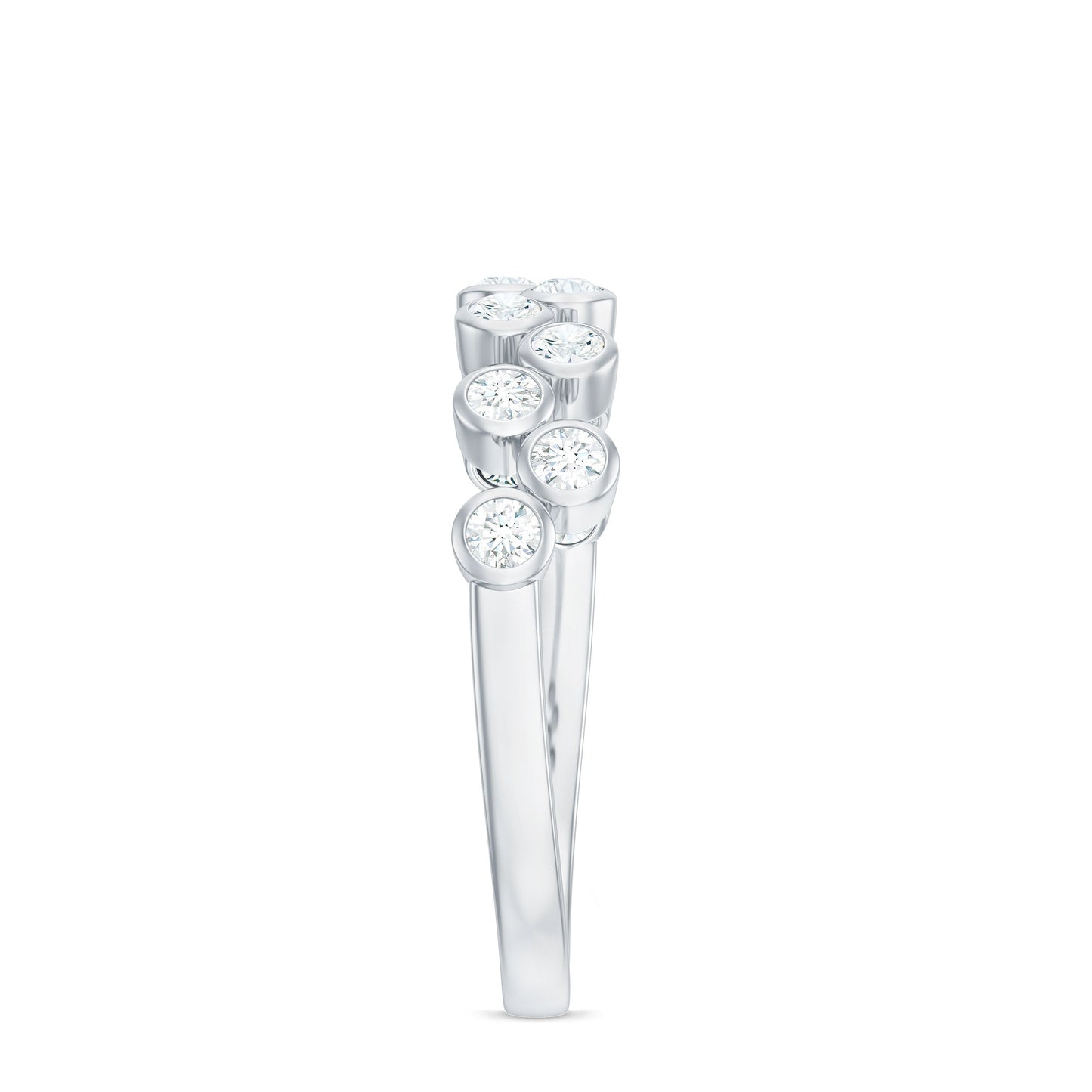 0.5 CT Zircon Simple Semi Eternity Ring in Bezel Setting