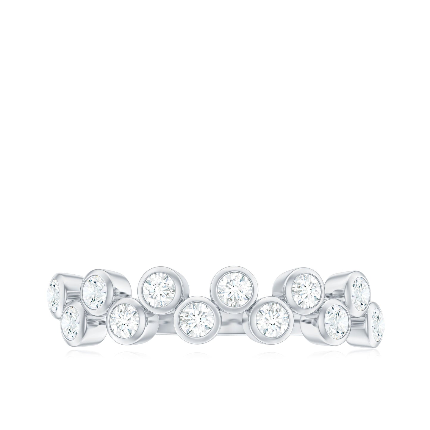 0.5 CT Zircon Simple Semi Eternity Ring in Bezel Setting