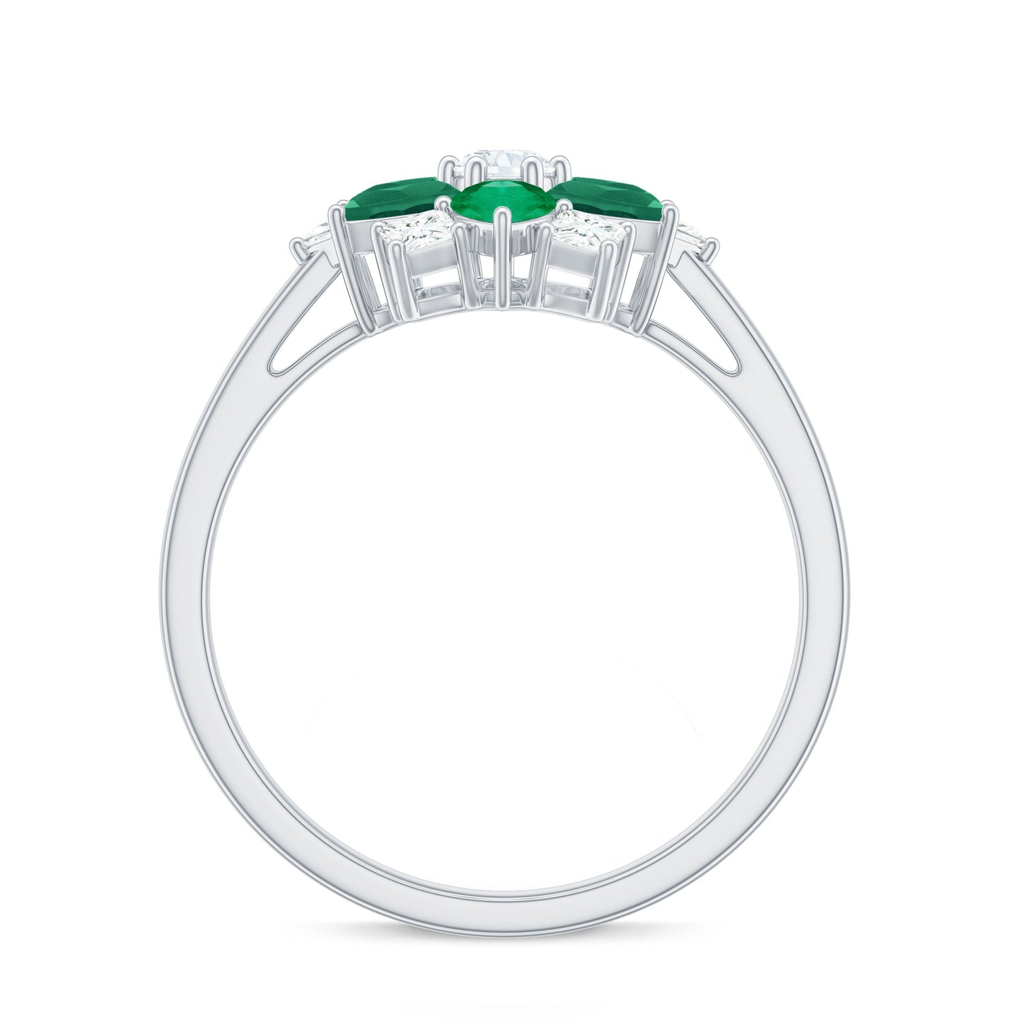 Genuine Emerald and Diamond Nature Inspired Statement Ring