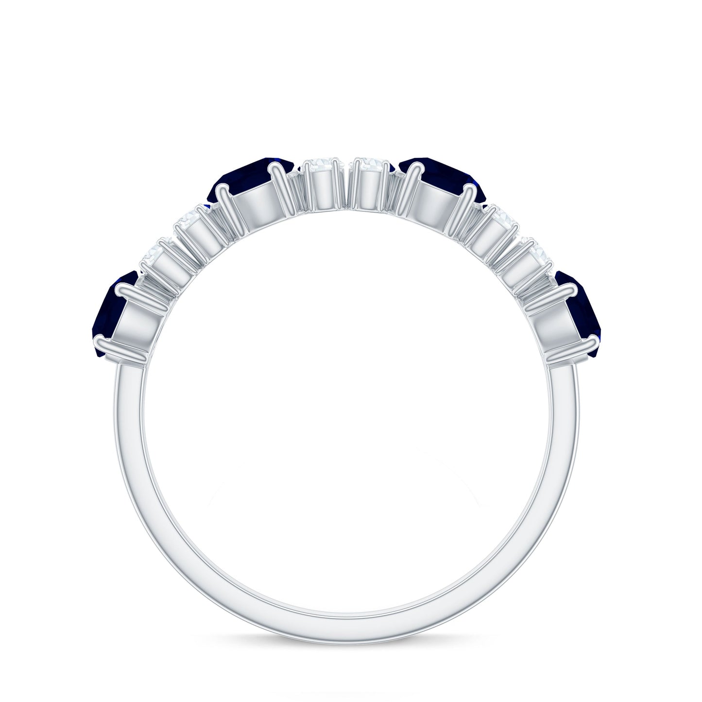 Real Blue Sapphire and Diamond Eternity Ring