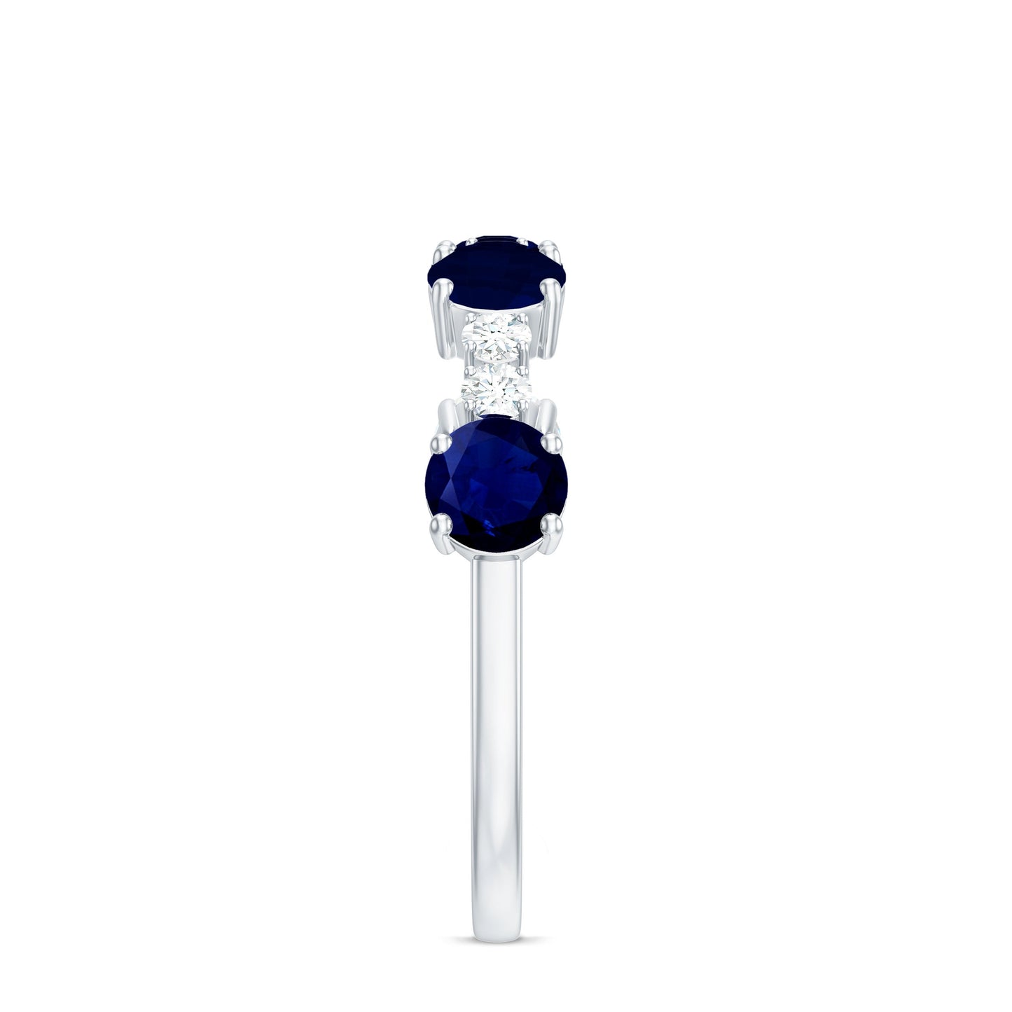 Real Blue Sapphire and Diamond Eternity Ring