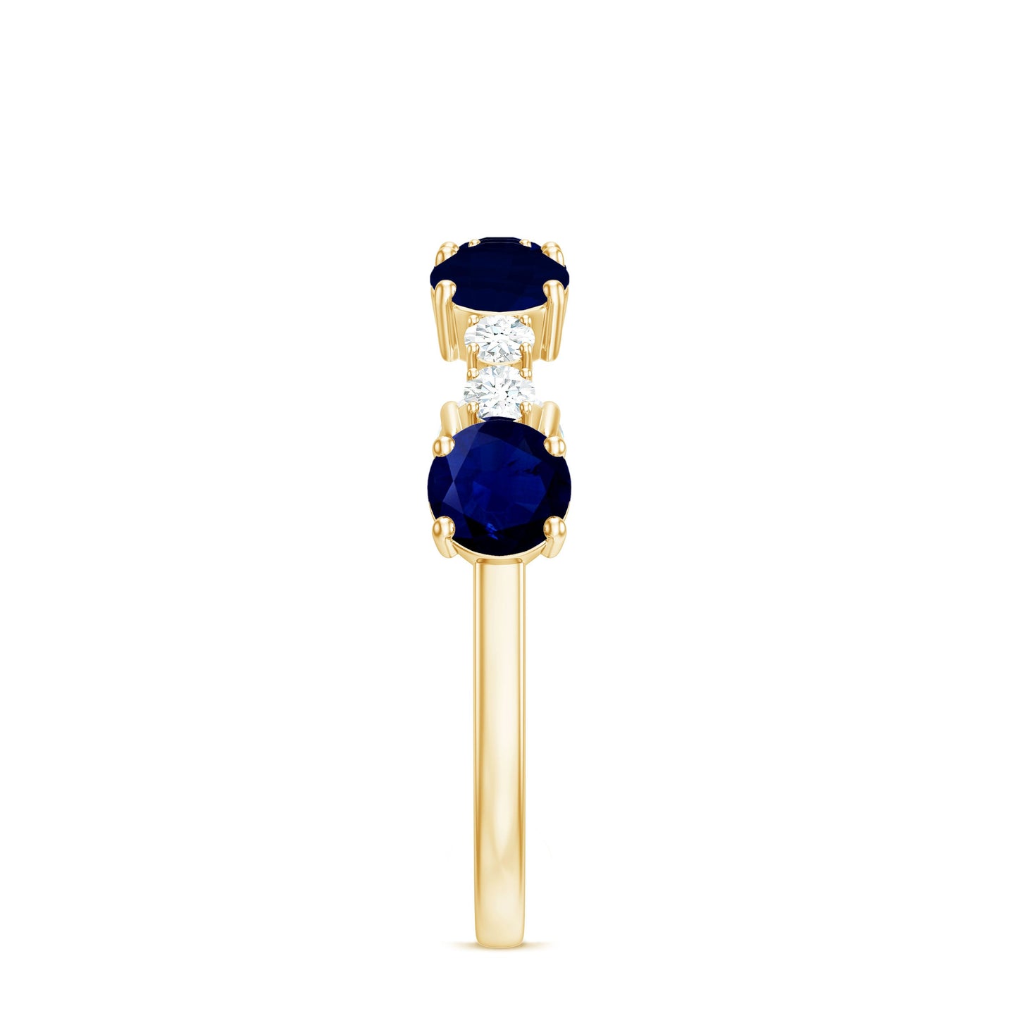 Real Blue Sapphire and Diamond Eternity Ring