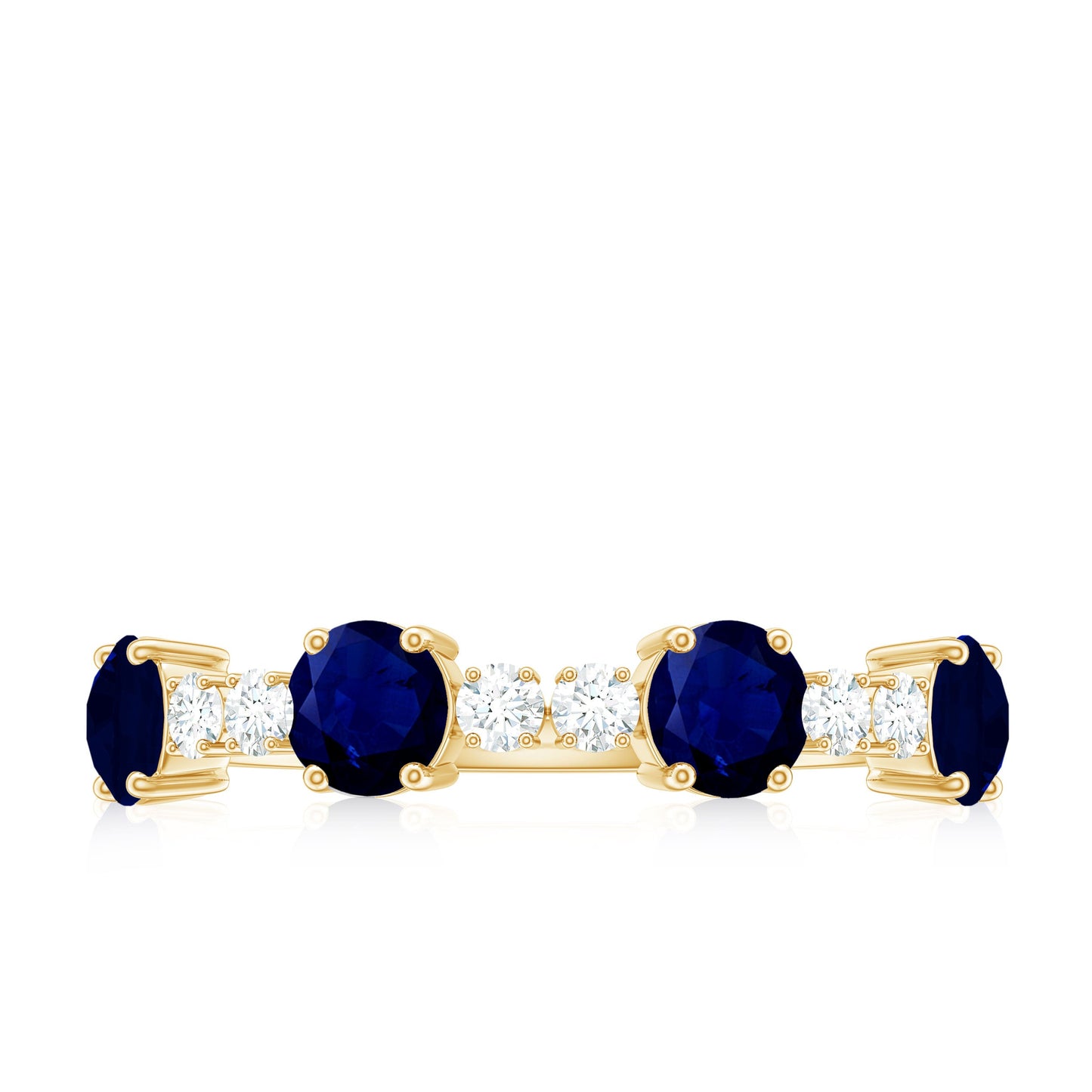 Real Blue Sapphire and Diamond Eternity Ring