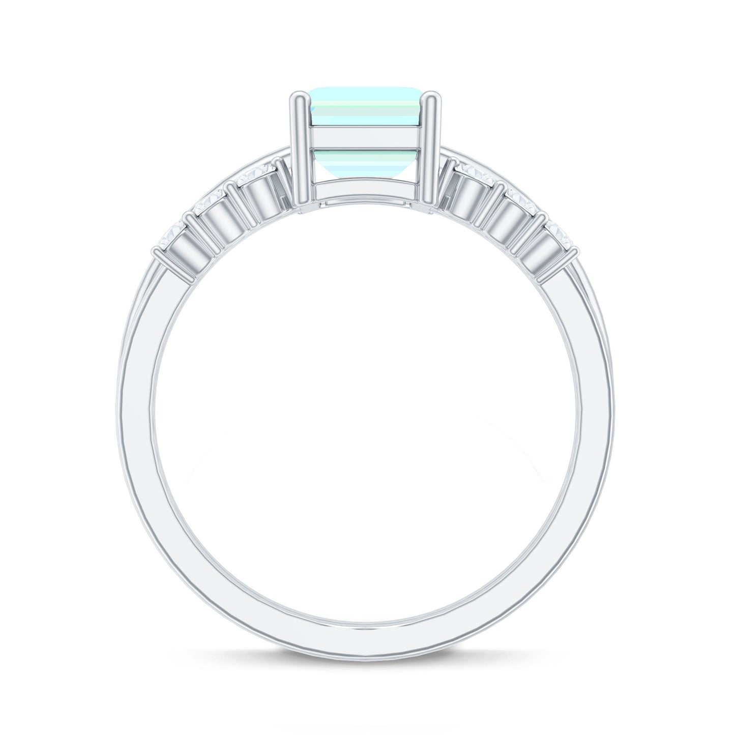 6x8mm Emerald Cut Ethiopian Opal Solitaire Ring Set with Diamond Enhancer