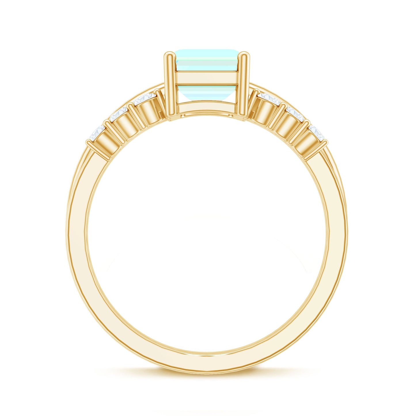 6x8mm Emerald Cut Ethiopian Opal Solitaire Ring Set with Diamond Enhancer