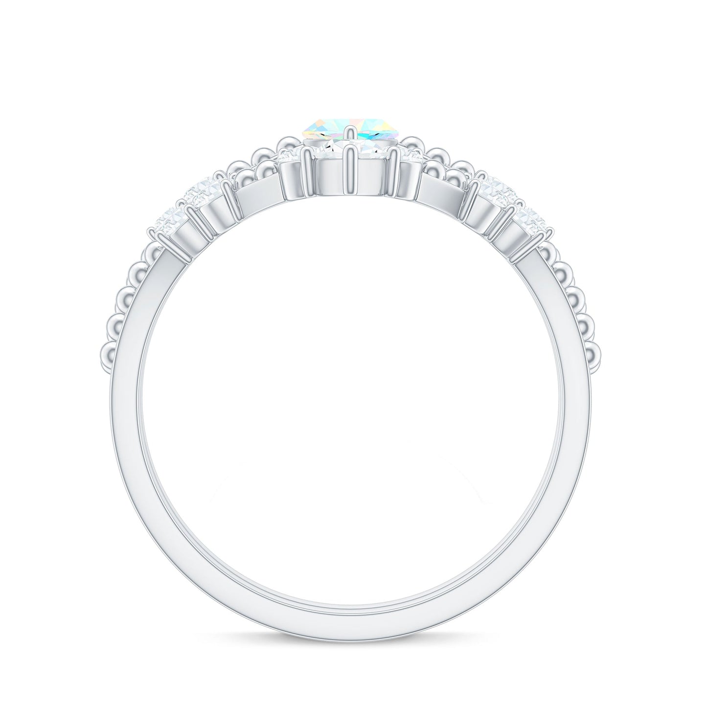 Certified Real Ethiopian Opal Marquise Engagement Wedding Ring Set of 2