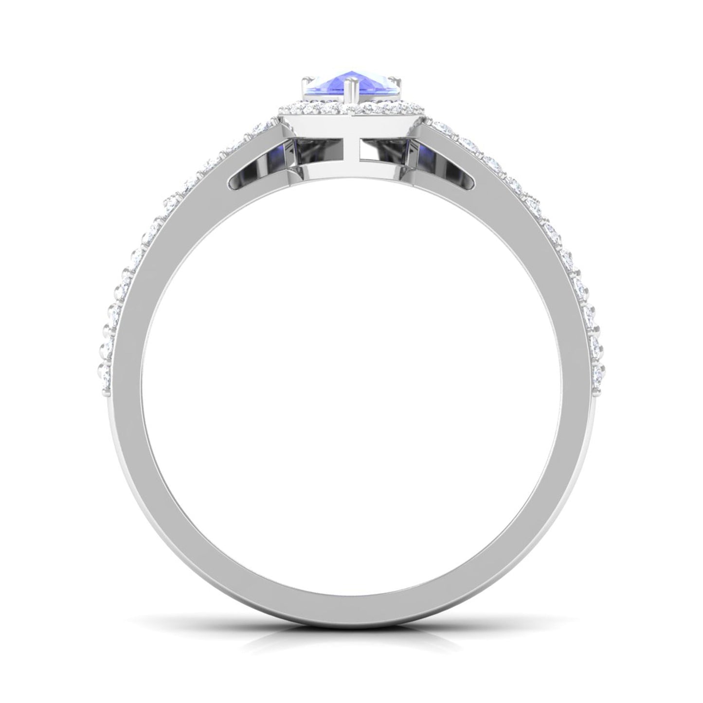 Vintage Looking Tanzanite Diamond Wedding Bridal Ring Set of 2