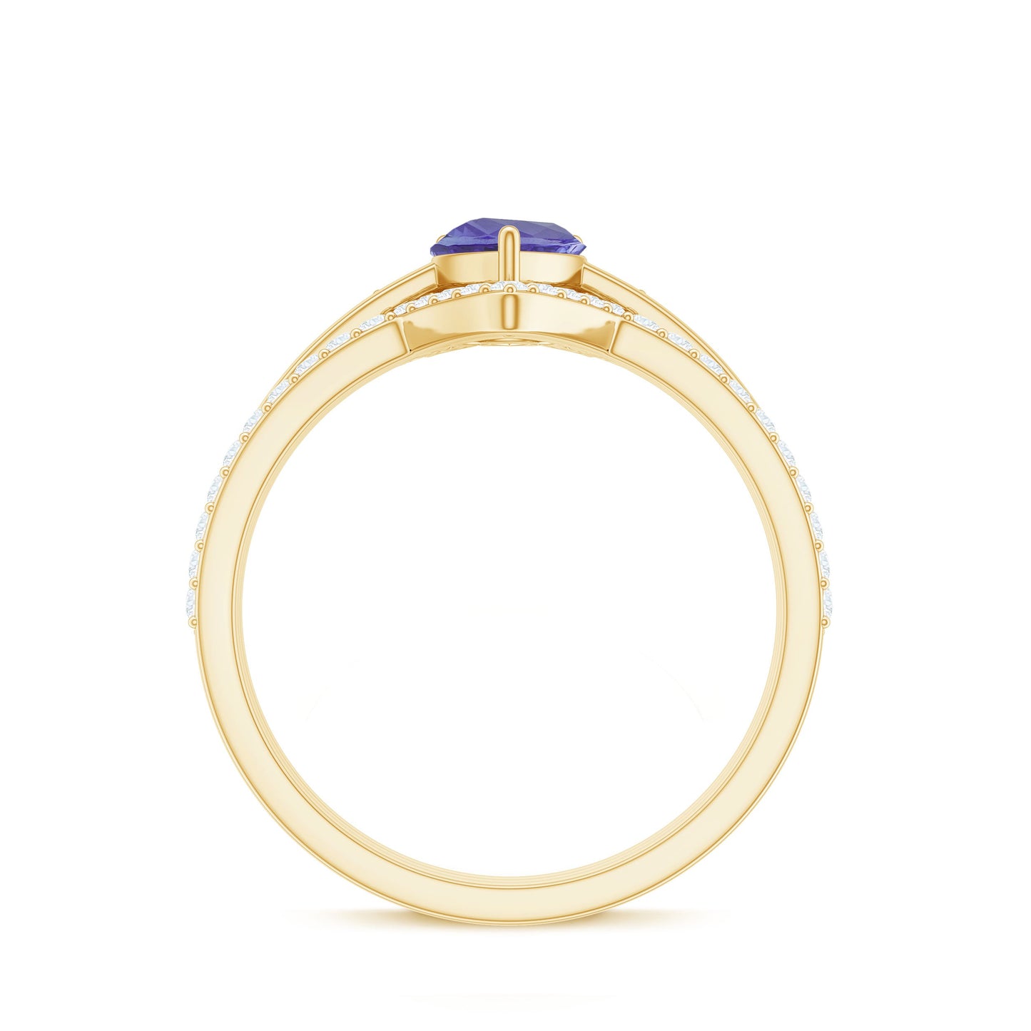 Natural Tanzanite Diamond 3 Piece Wedding Ring Set