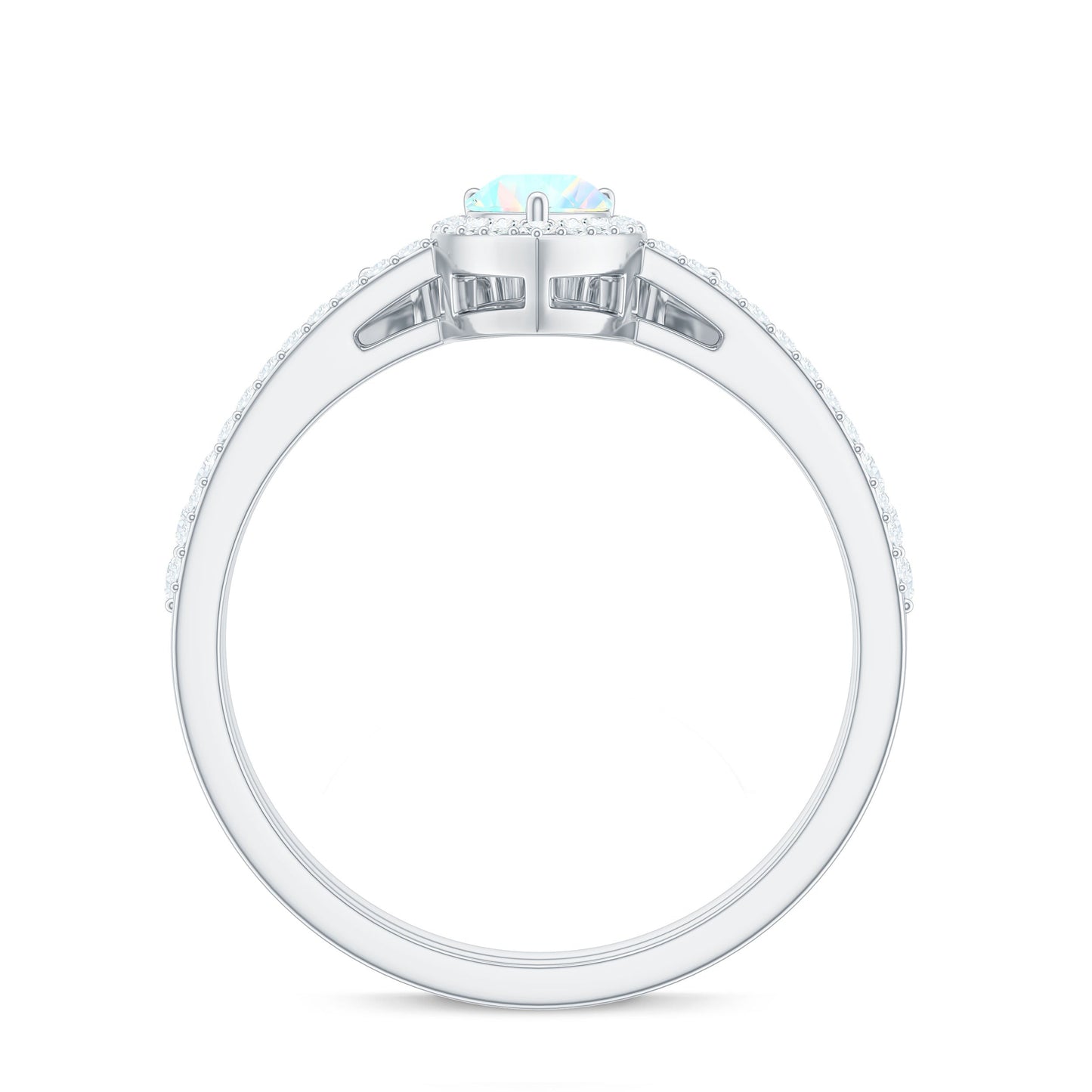 Certified Natural Ethiopian Opal Teardrop Wedding Engagement Ring Set of 2