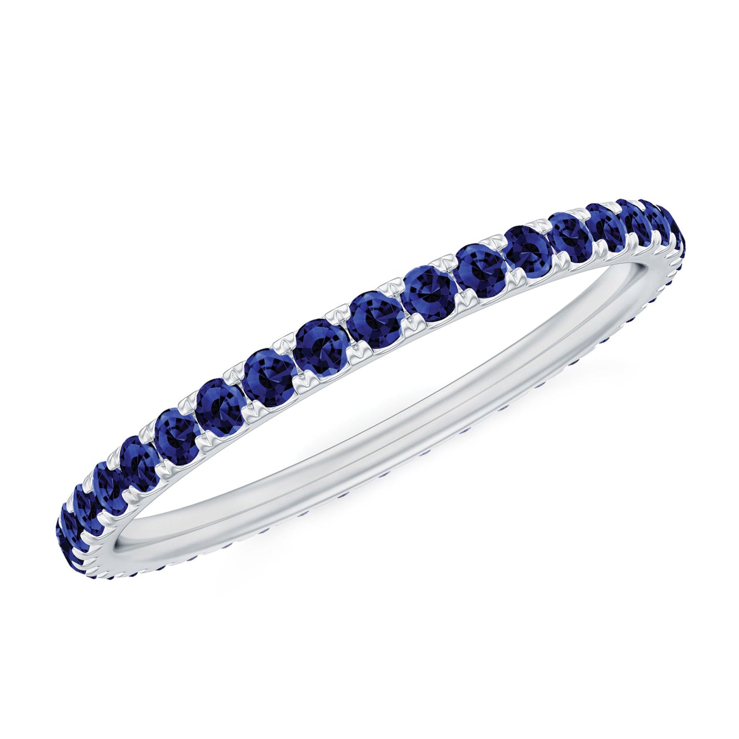 Certified Lab Grown Blue Sapphire Eternity Ring for Women
