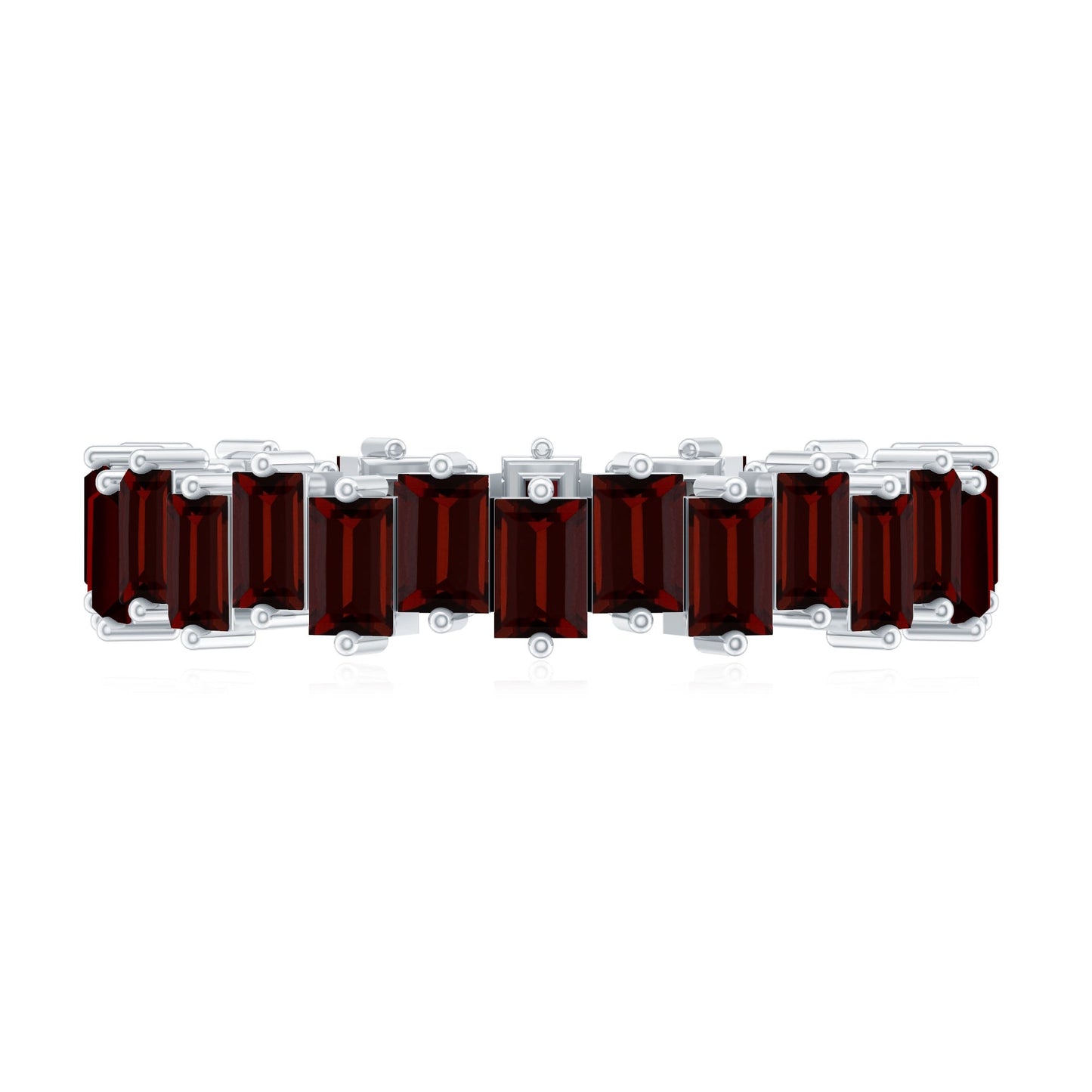Real Garnet Baguette Eternity Ring with Certificate