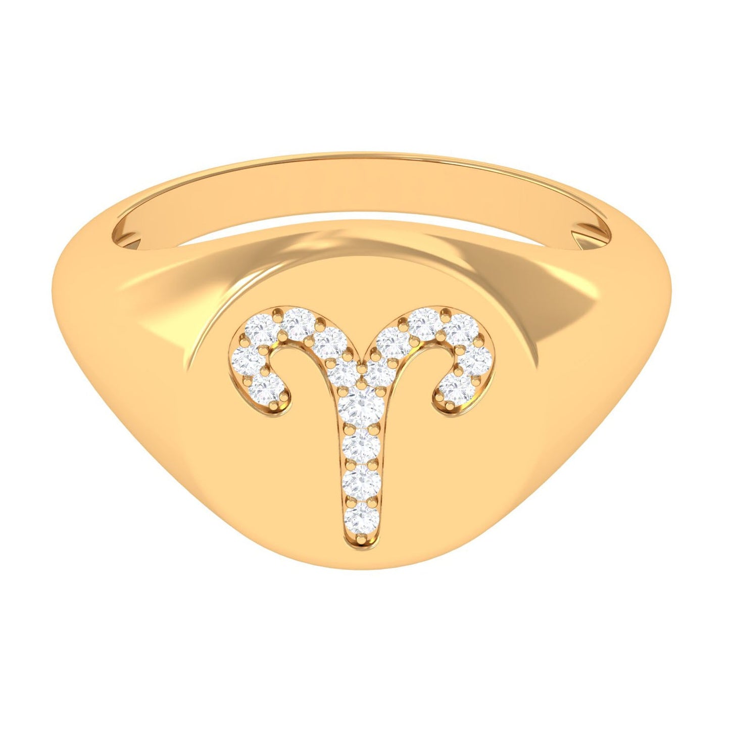 Cubic Zirconia Aries Zodiac Signet Ring