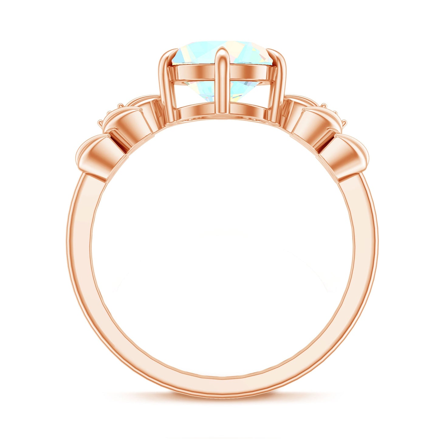 Nature Inspired 8mm Ethiopian Opal Diamond Engagement Ring