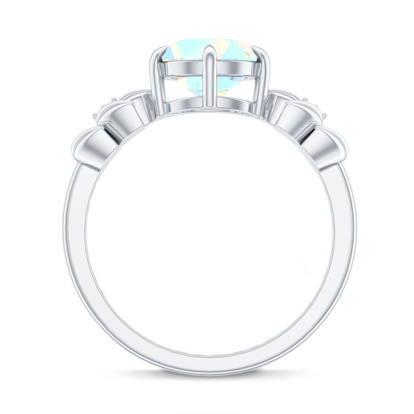Nature Inspired 8mm Ethiopian Opal Diamond Engagement Ring