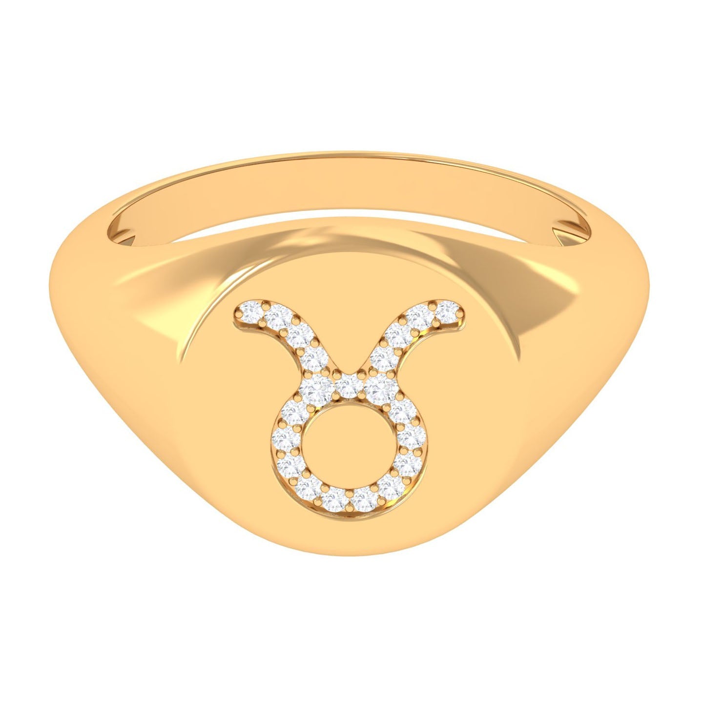 Certified Zircon Taurus Zodiac Signet Ring