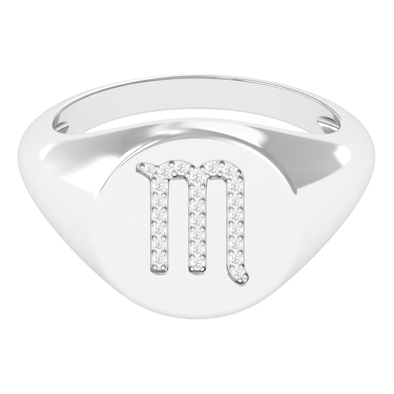 Cubic Zirconia Unisex Scorpio Zodiac Signet Ring