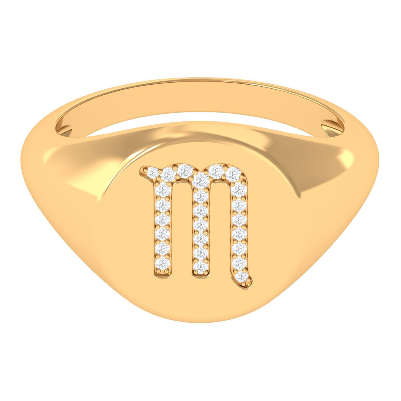 Cubic Zirconia Unisex Scorpio Zodiac Signet Ring