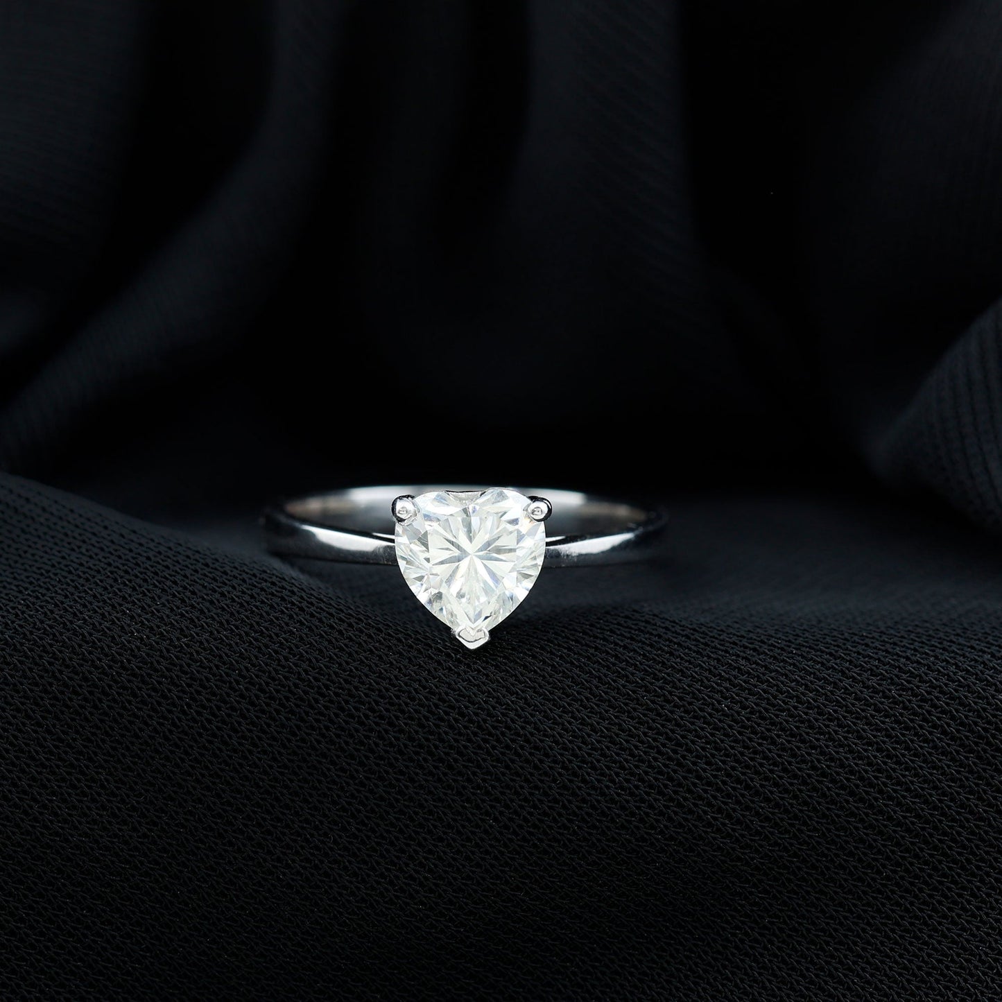 Certified 7 MM Moissanite Heart Ring For Women