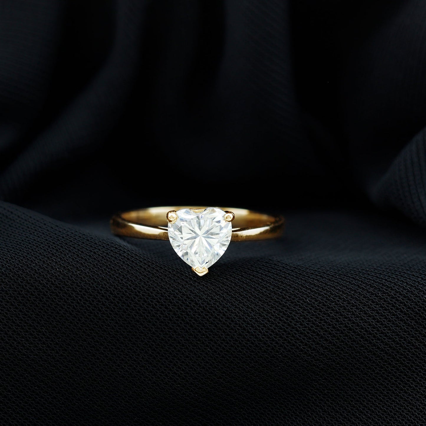 Certified 7 MM Moissanite Heart Ring For Women
